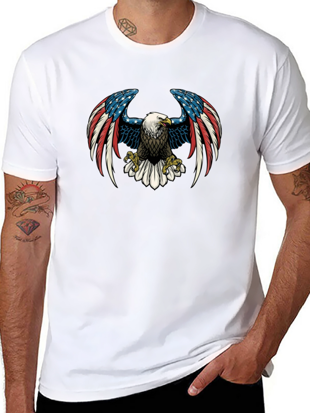 American Eagle Graphic Print Black T-Shirt