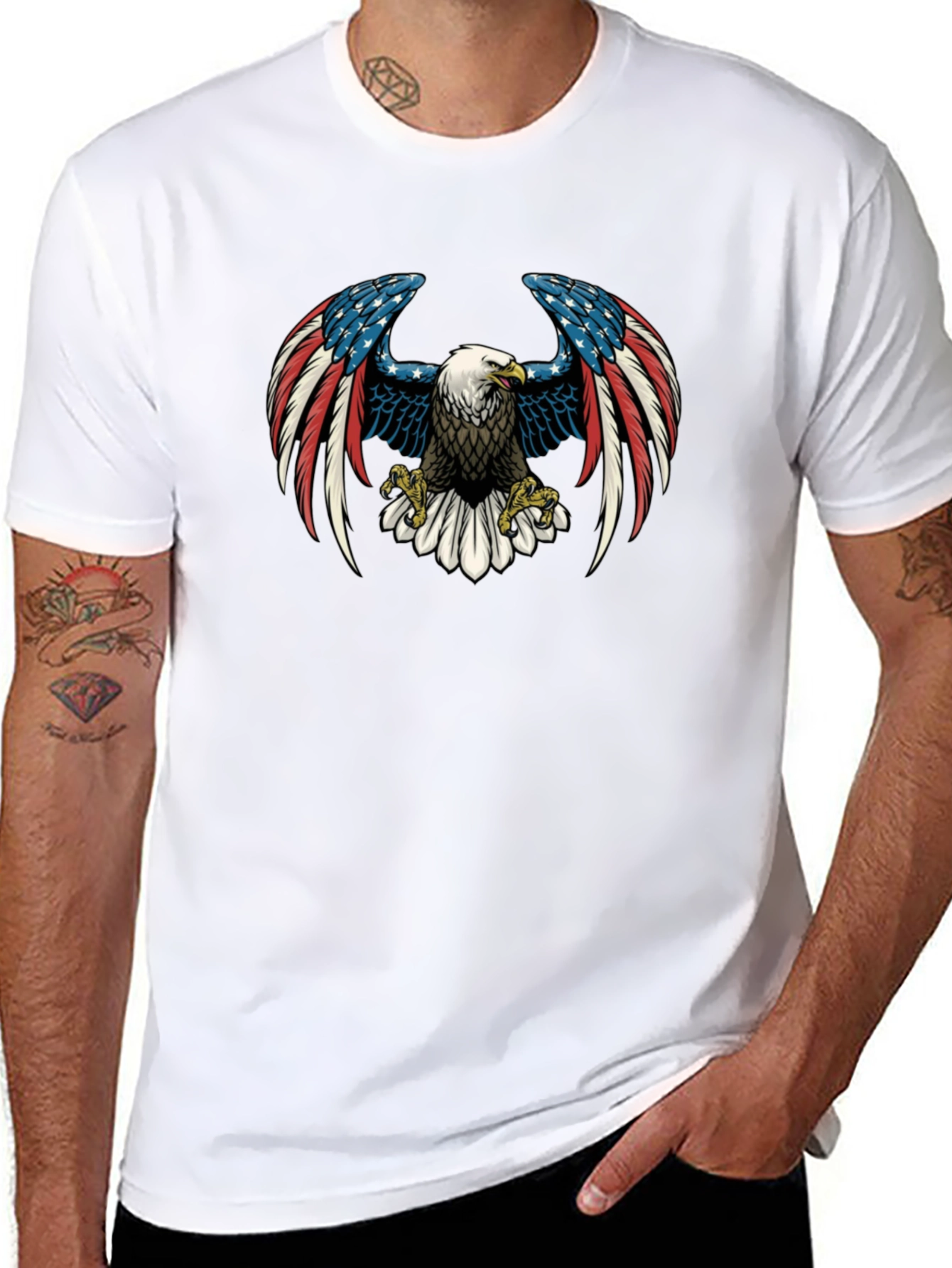 American Eagle Graphic Print Black T-Shirt