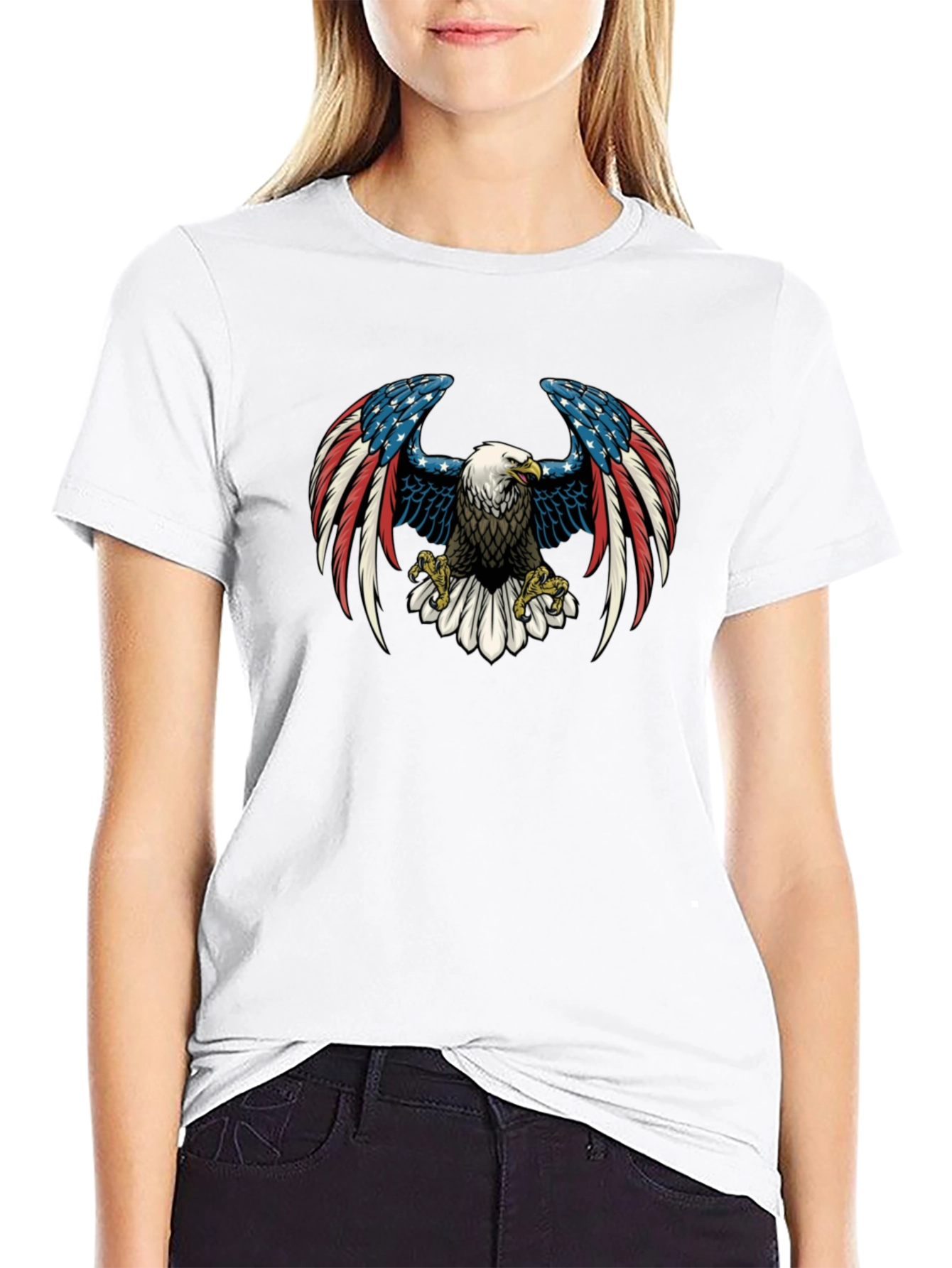 American Eagle Graphic Print Black T-Shirt