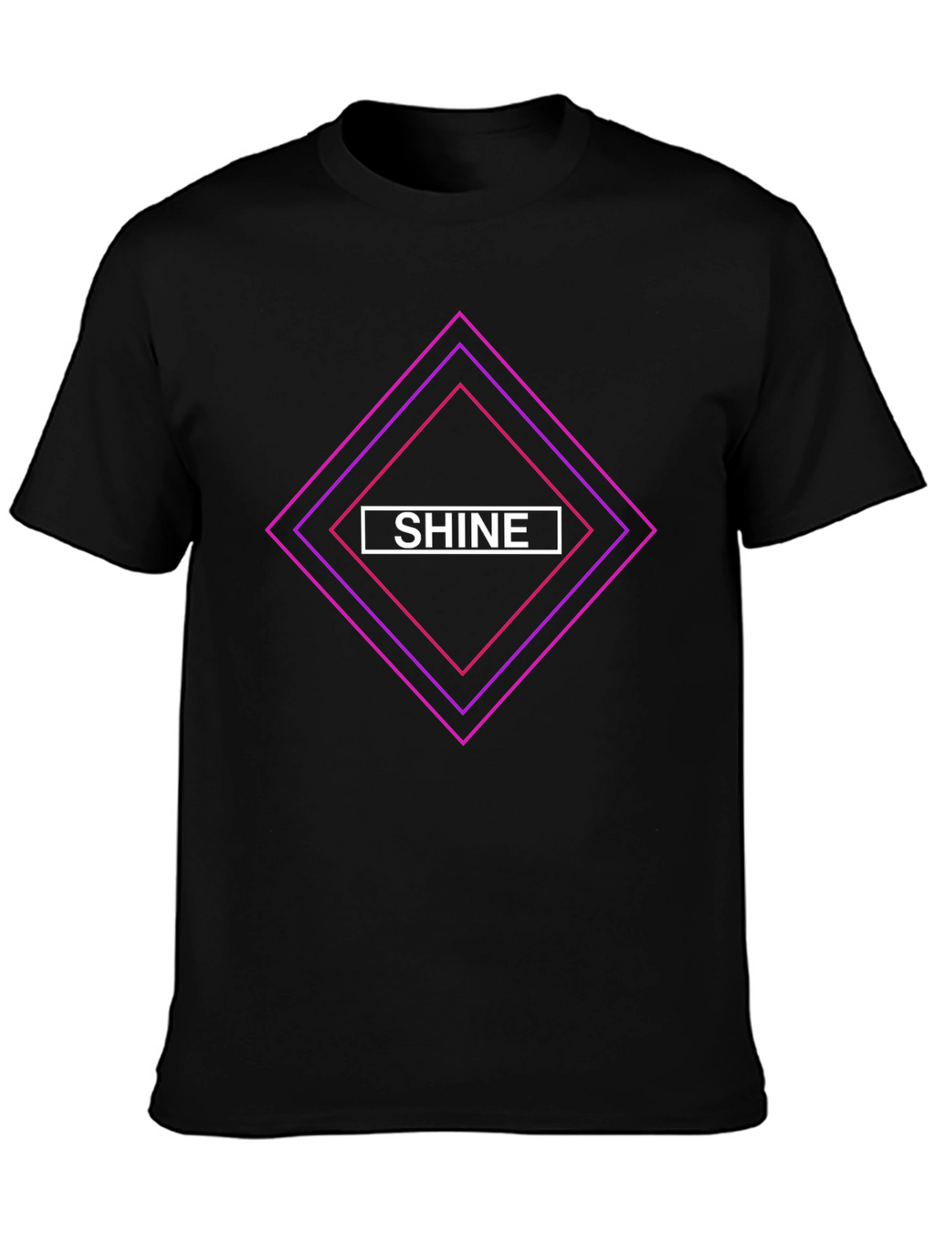 Shine Diamond Graphic Black T-Shirt - Stylish Casual Tee