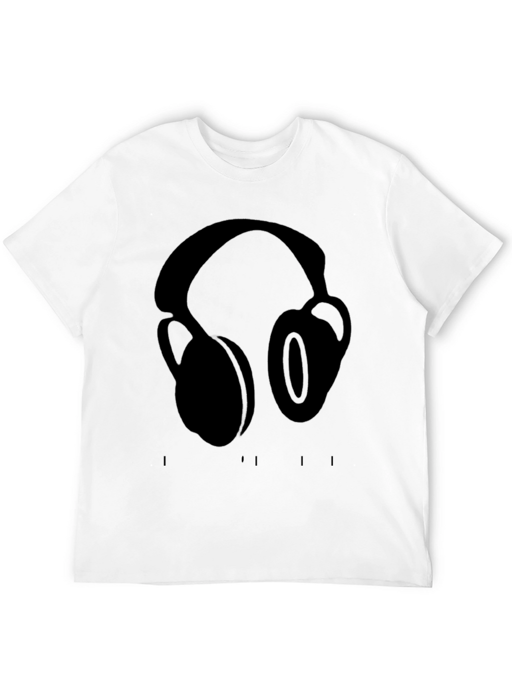 Headphones Graphic Black T-Shirt