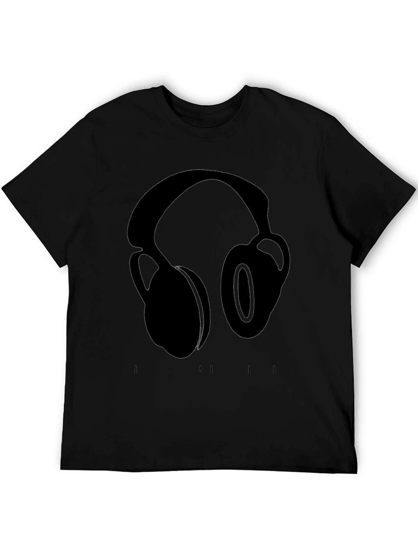Headphones Graphic Black T-Shirt