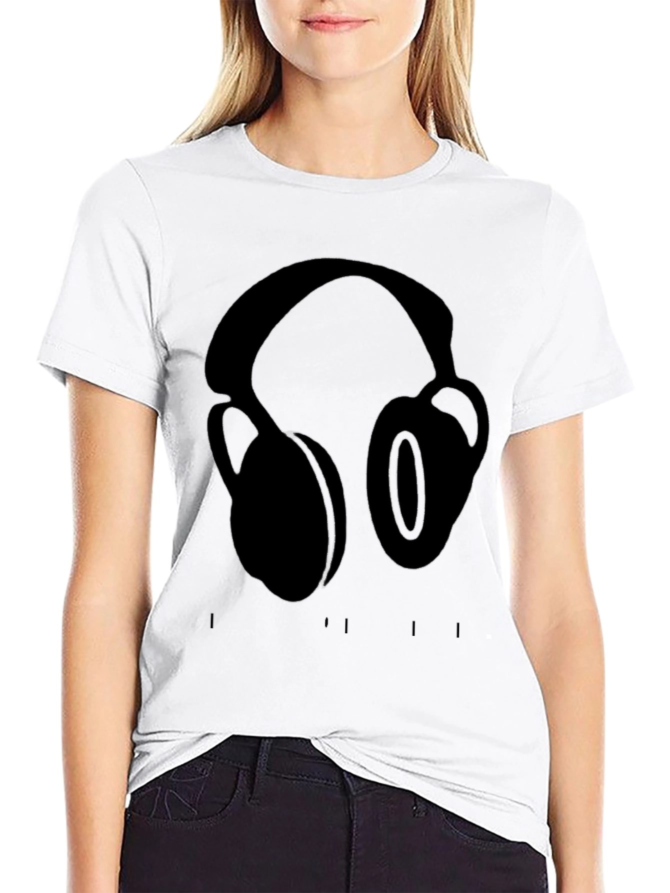 Headphones Graphic Black T-Shirt