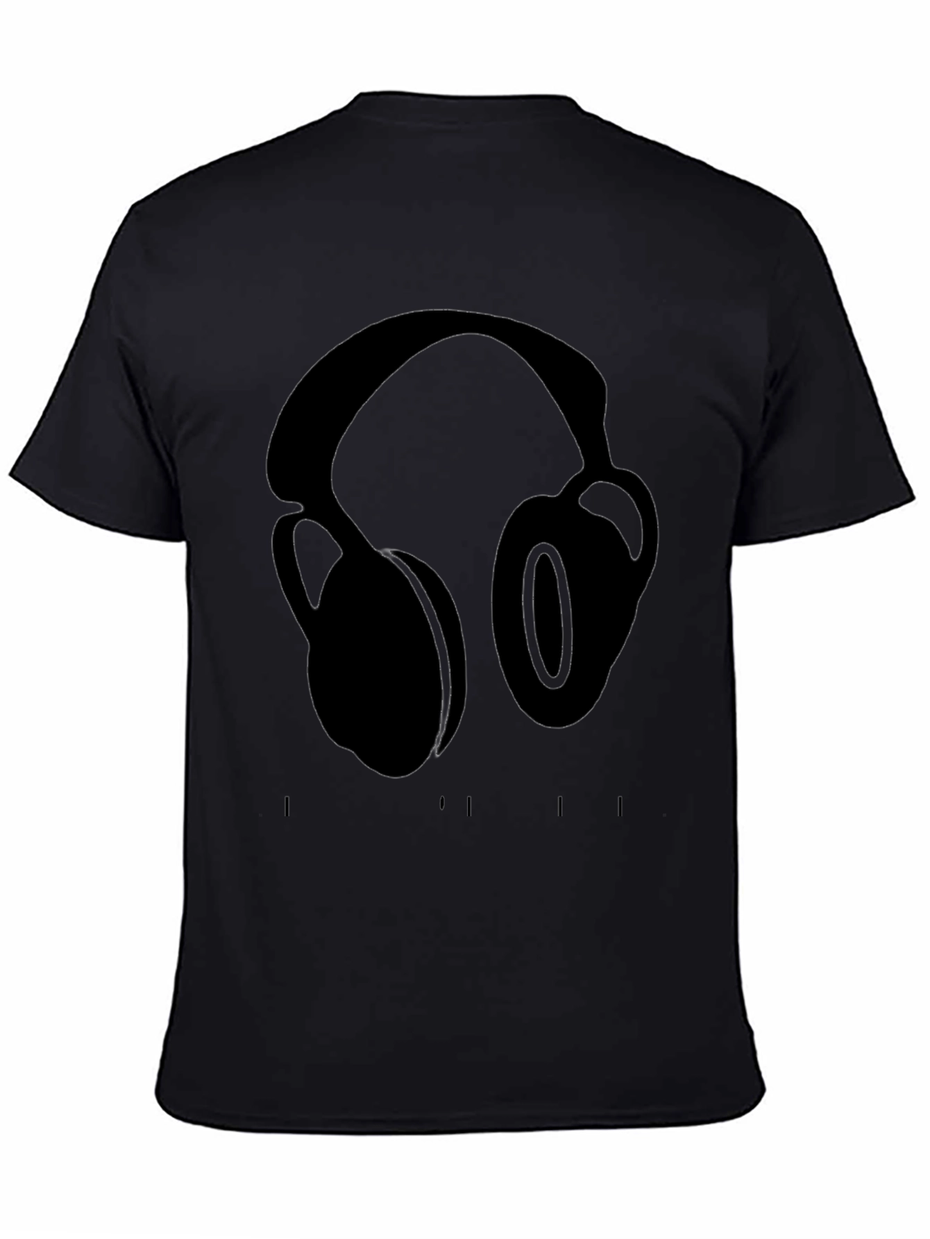 Headphones Graphic Black T-Shirt