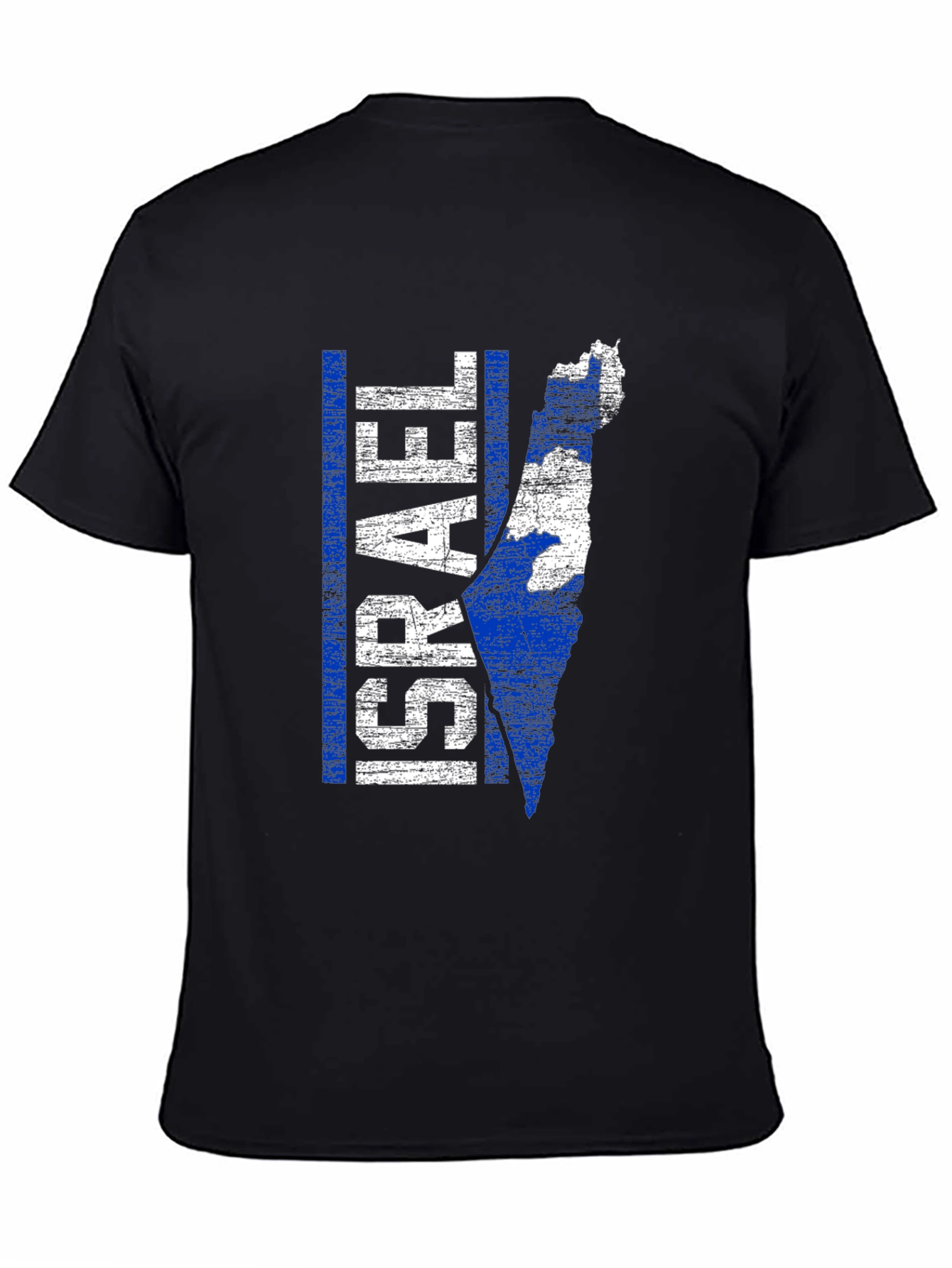 Israel Map Graphic T-Shirt - Blue & White Print