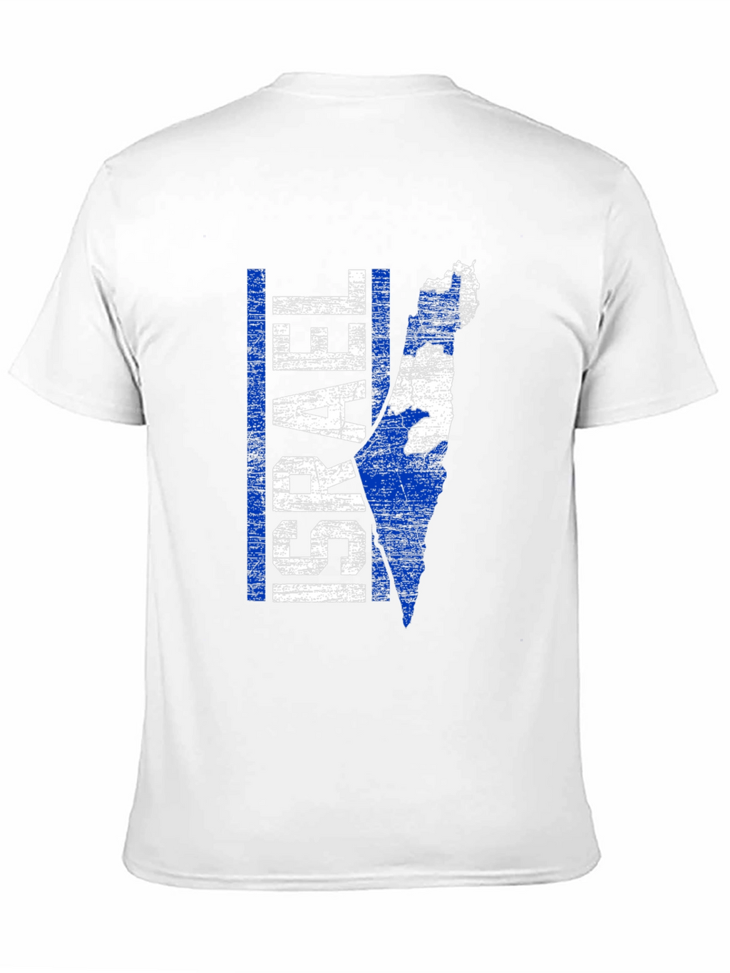 Israel Map Graphic T-Shirt - Blue & White Print