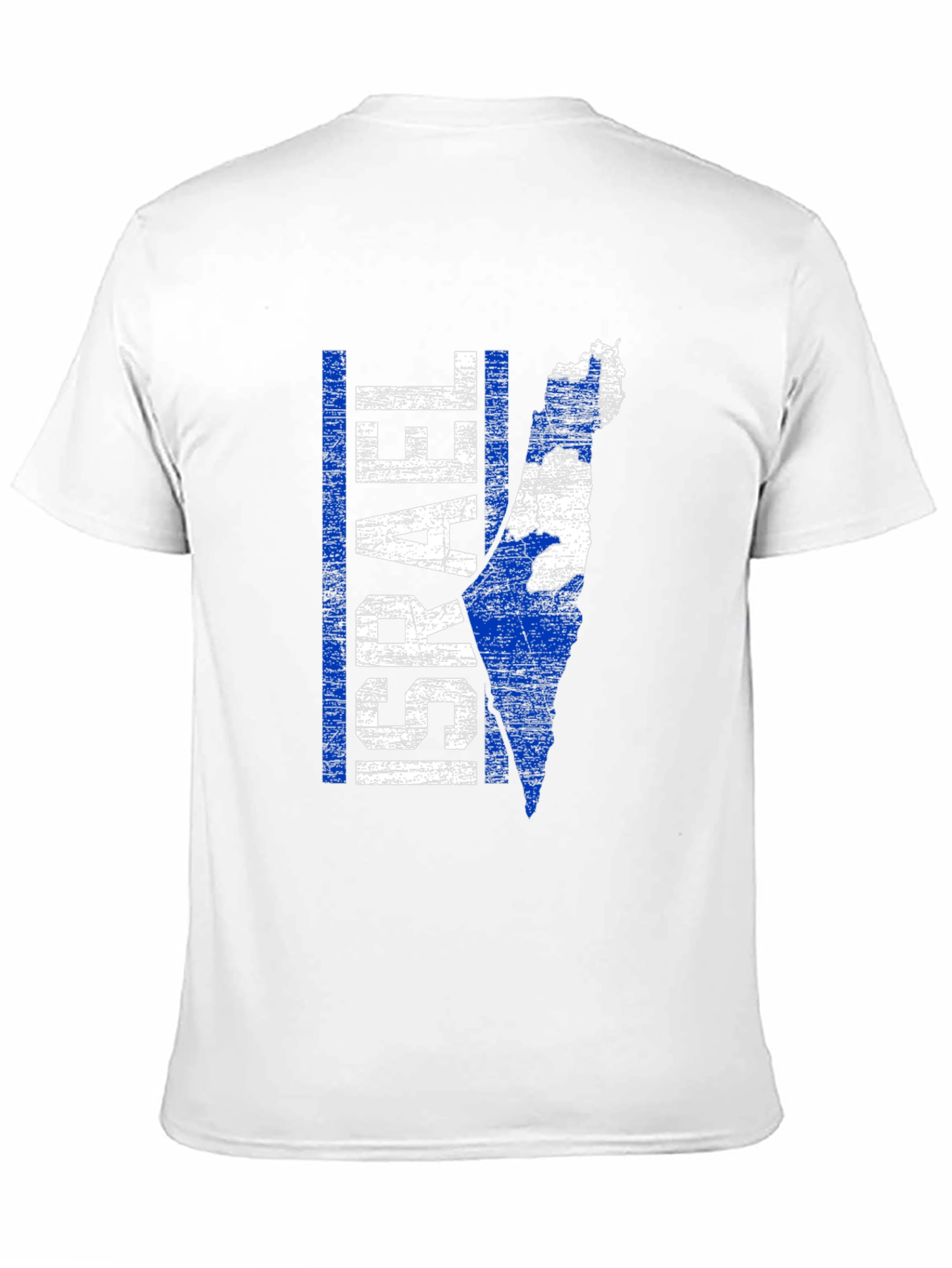 Israel Map Graphic T-Shirt - Blue & White Print