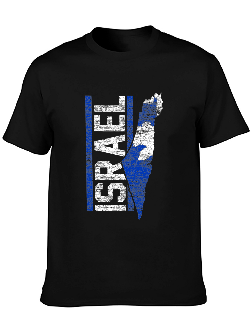 Israel Map Graphic T-Shirt - Blue & White Print