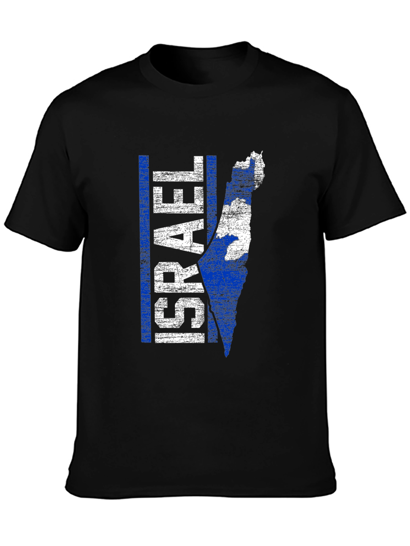 Israel Map Graphic T-Shirt - Blue & White Print