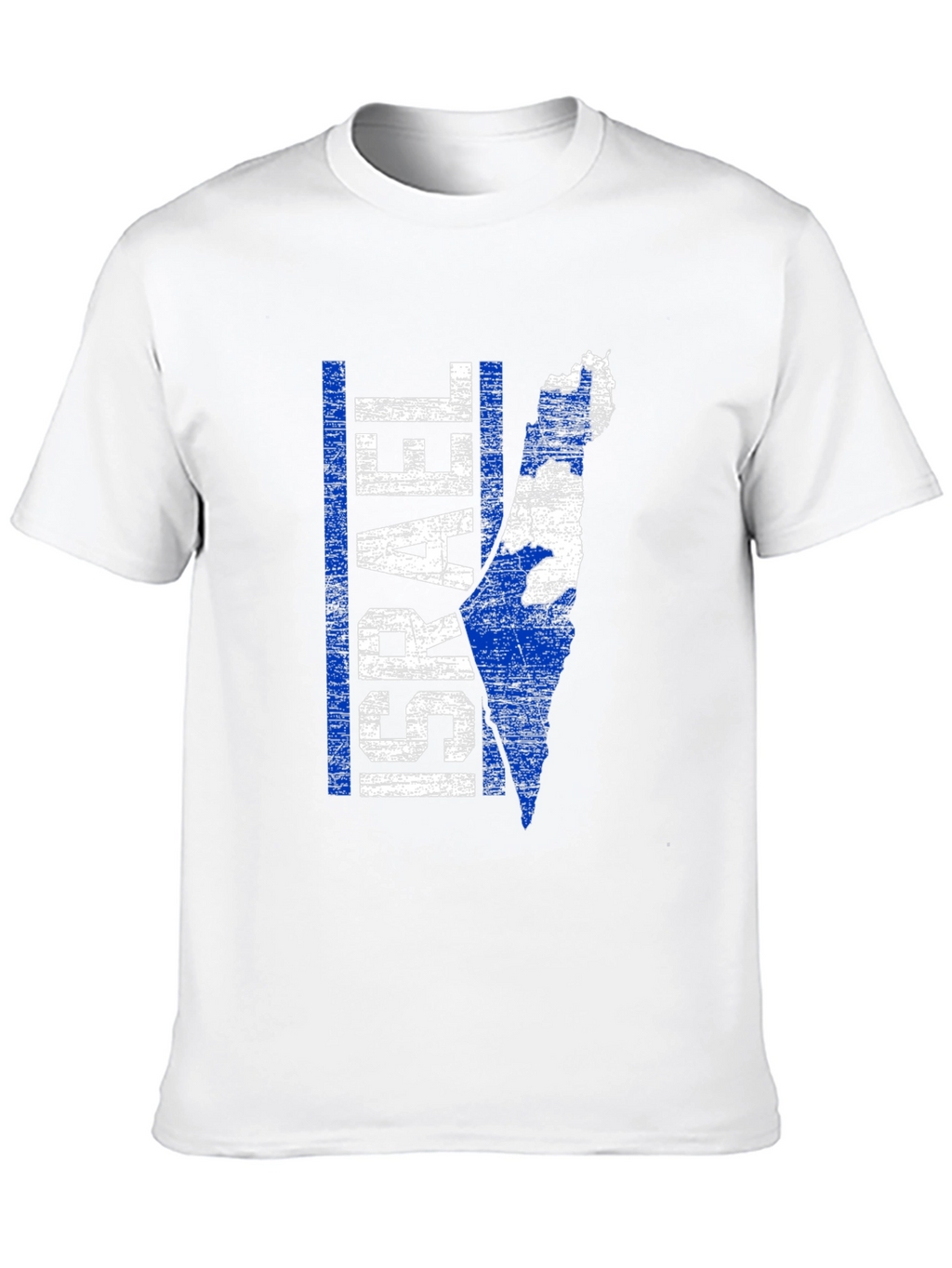 Israel Map Graphic T-Shirt - Blue & White Print