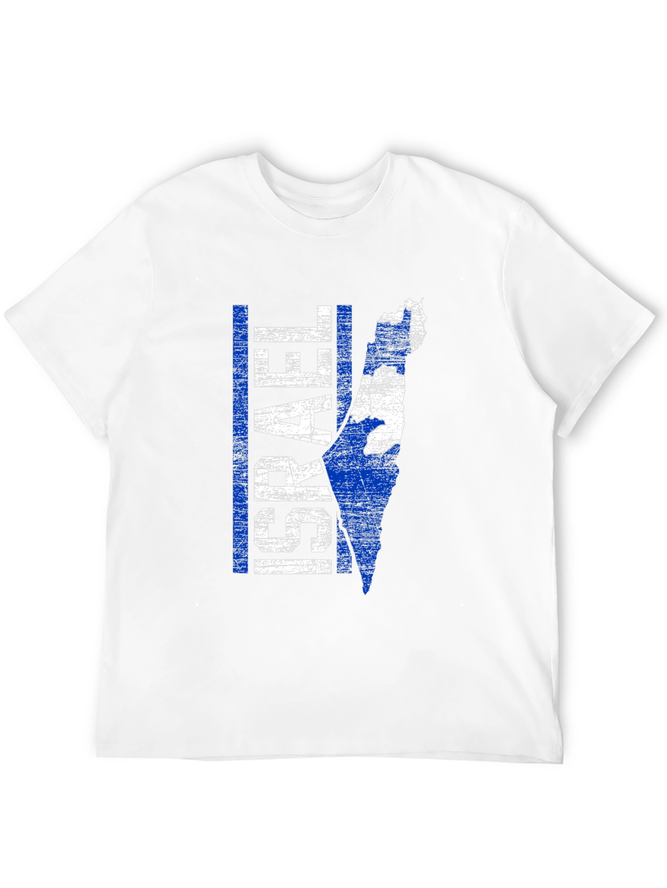 Israel Map Graphic T-Shirt - Blue & White Print