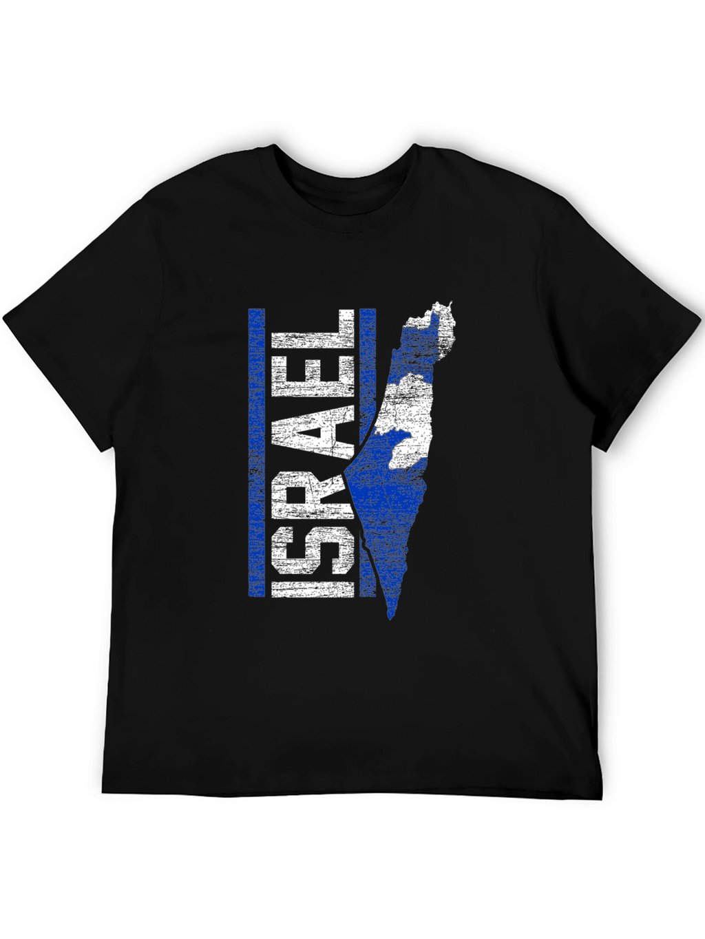 Israel Map Graphic T-Shirt - Blue & White Print