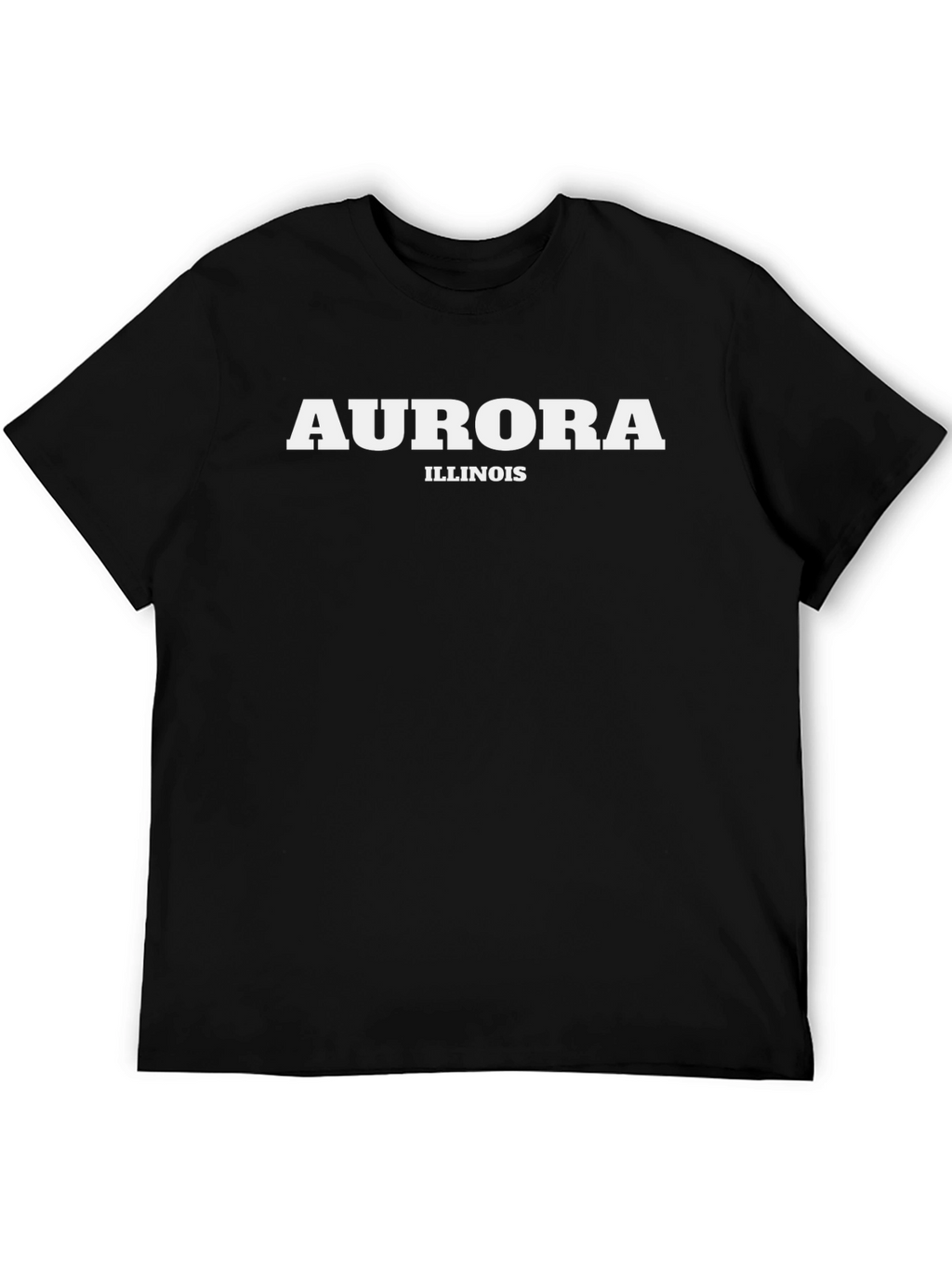 Aurora Illinois T-Shirt - Black Crew Neck Tee