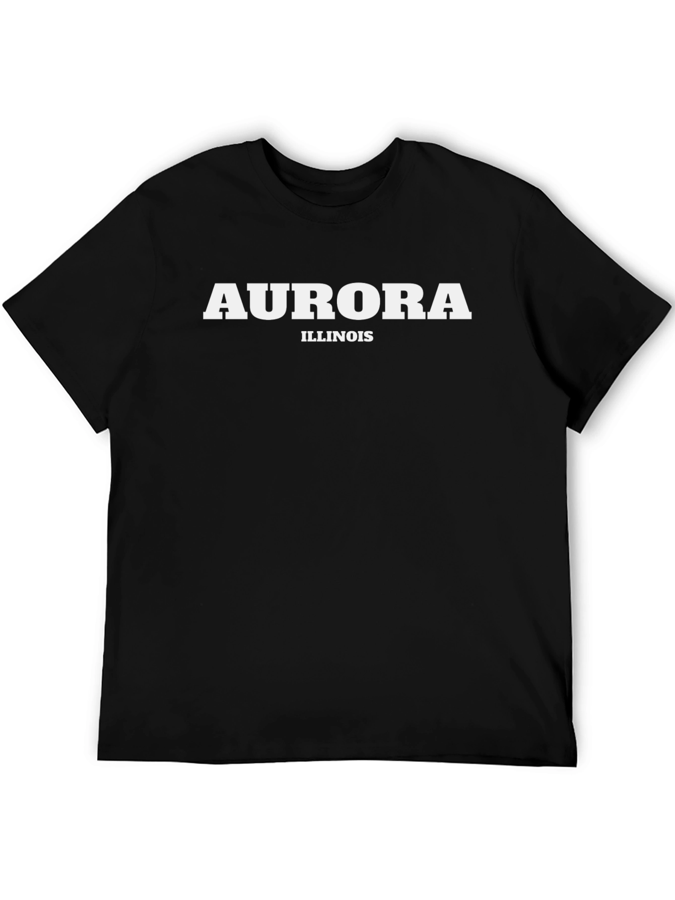 Aurora Illinois T-Shirt - Black Crew Neck Tee