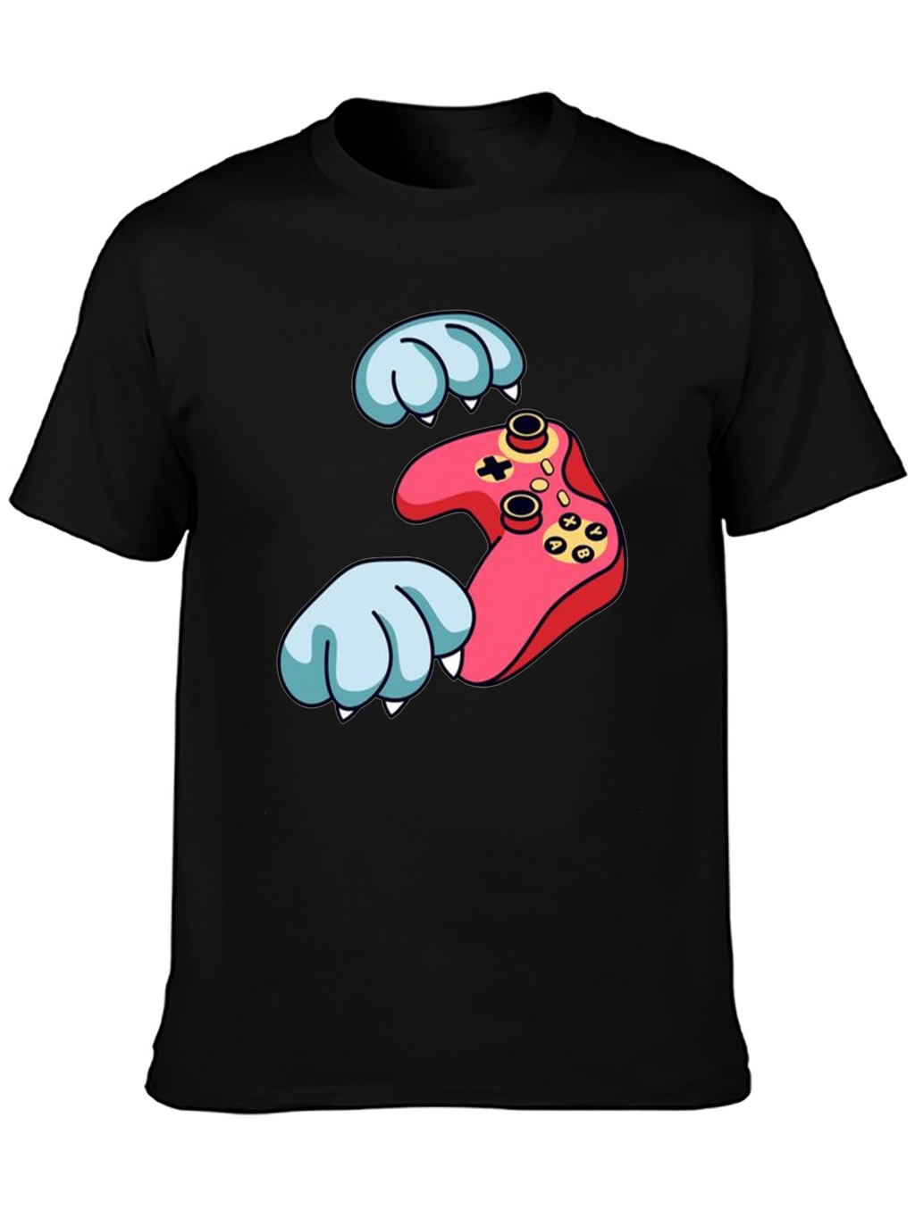 Gamer Paw Controller Graphic Black T-Shirt