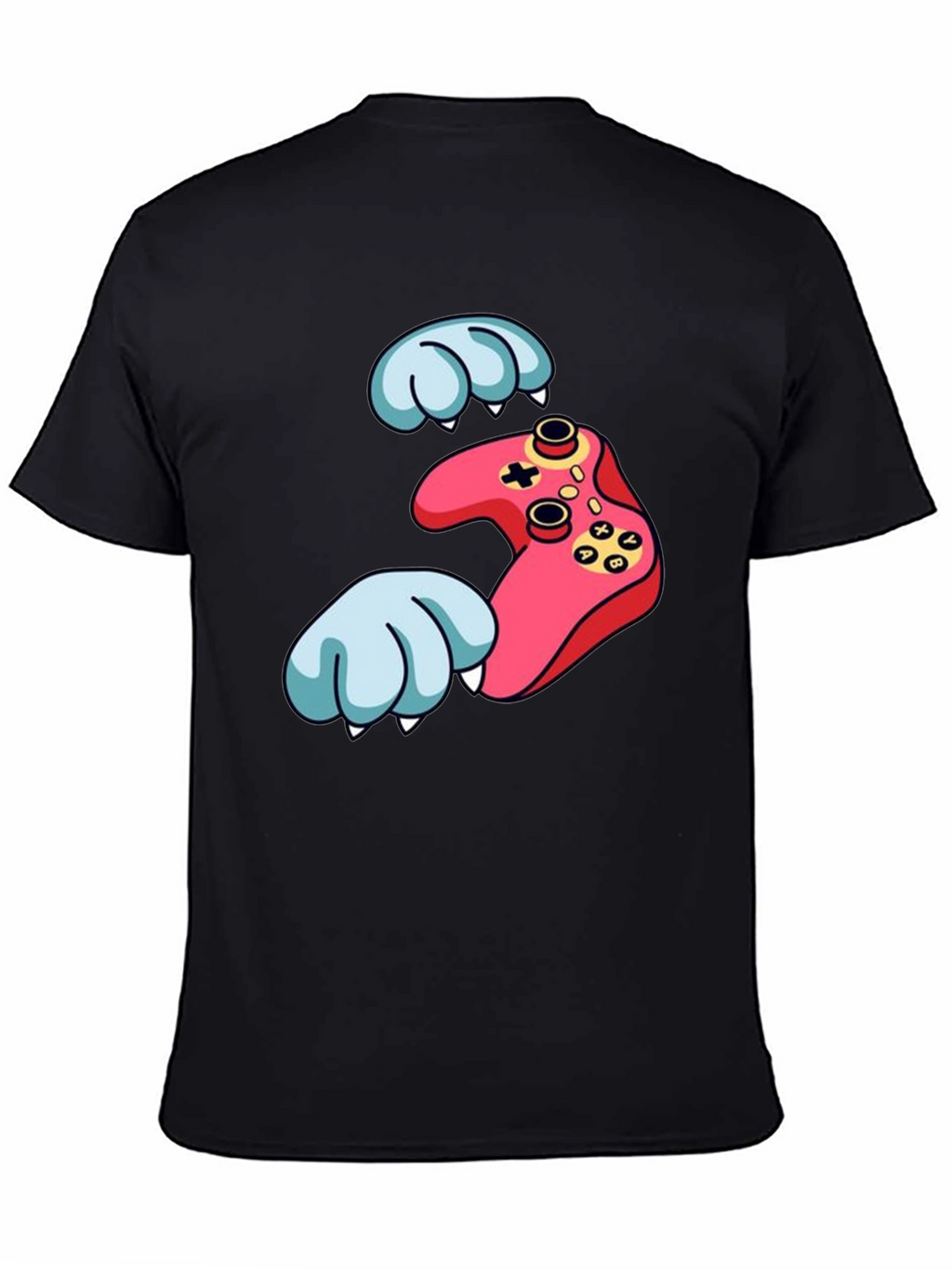 Gamer Paw Controller Graphic Black T-Shirt