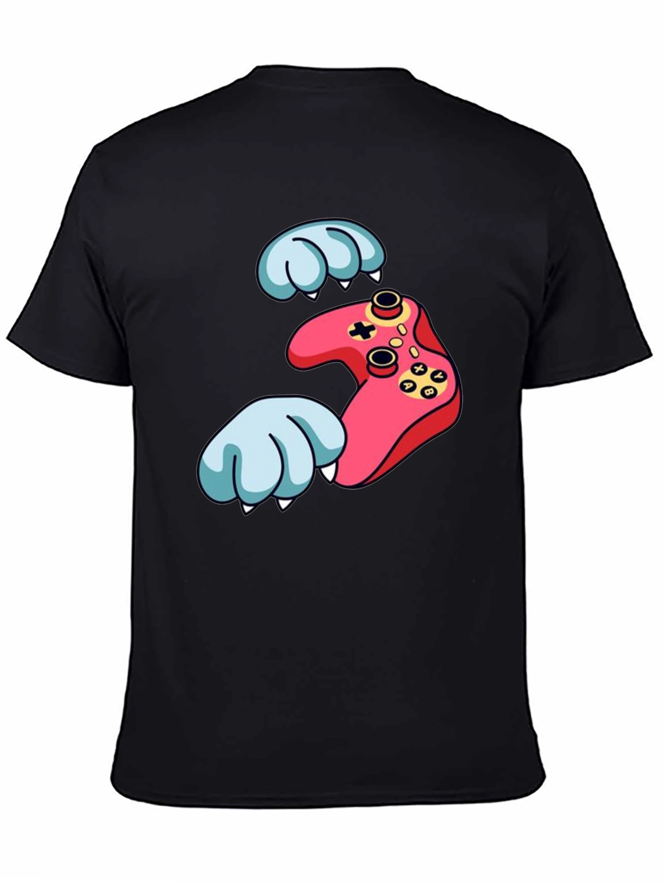 Gamer Paw Controller Graphic Black T-Shirt