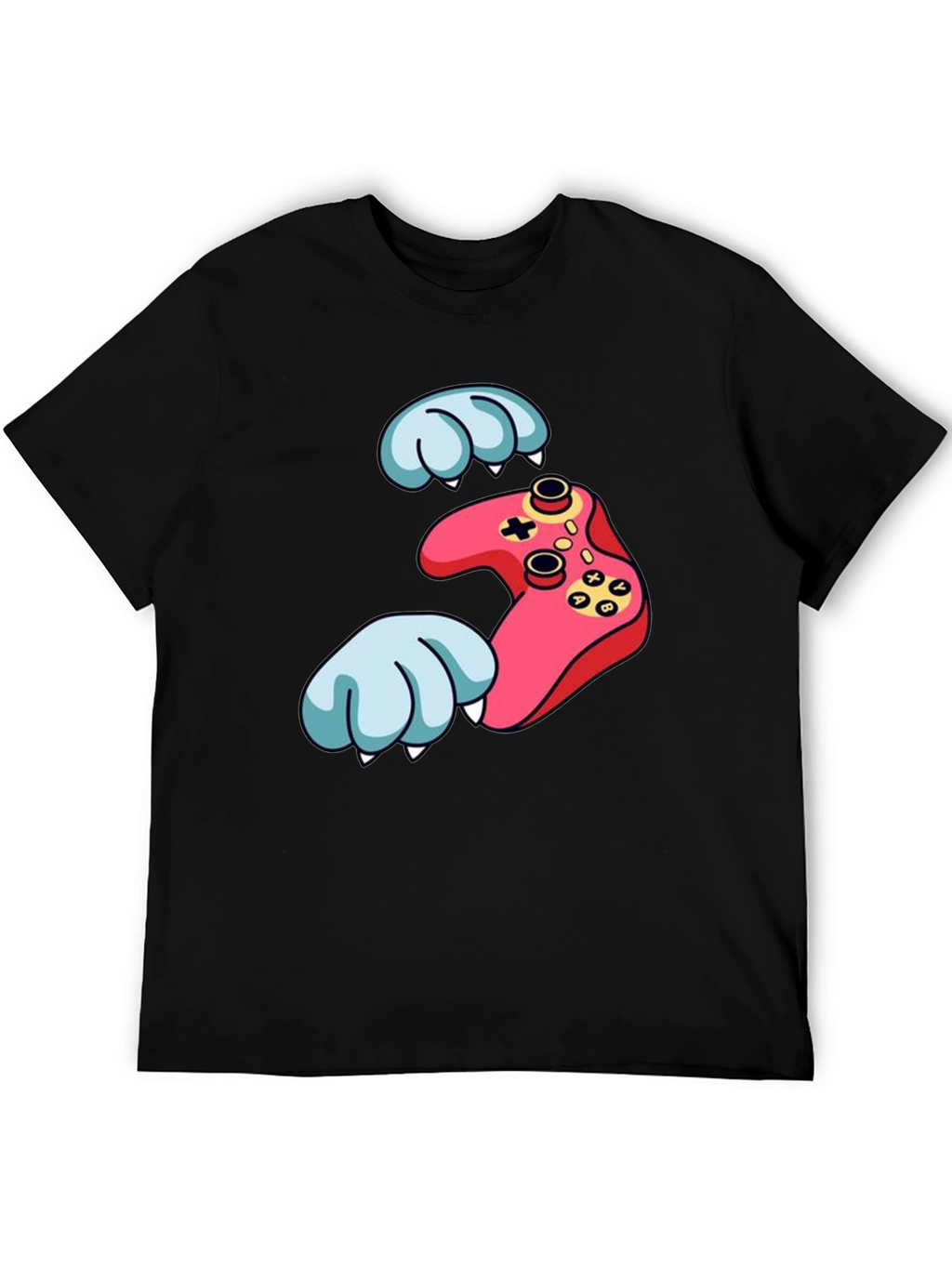 Gamer Paw Controller Graphic Black T-Shirt