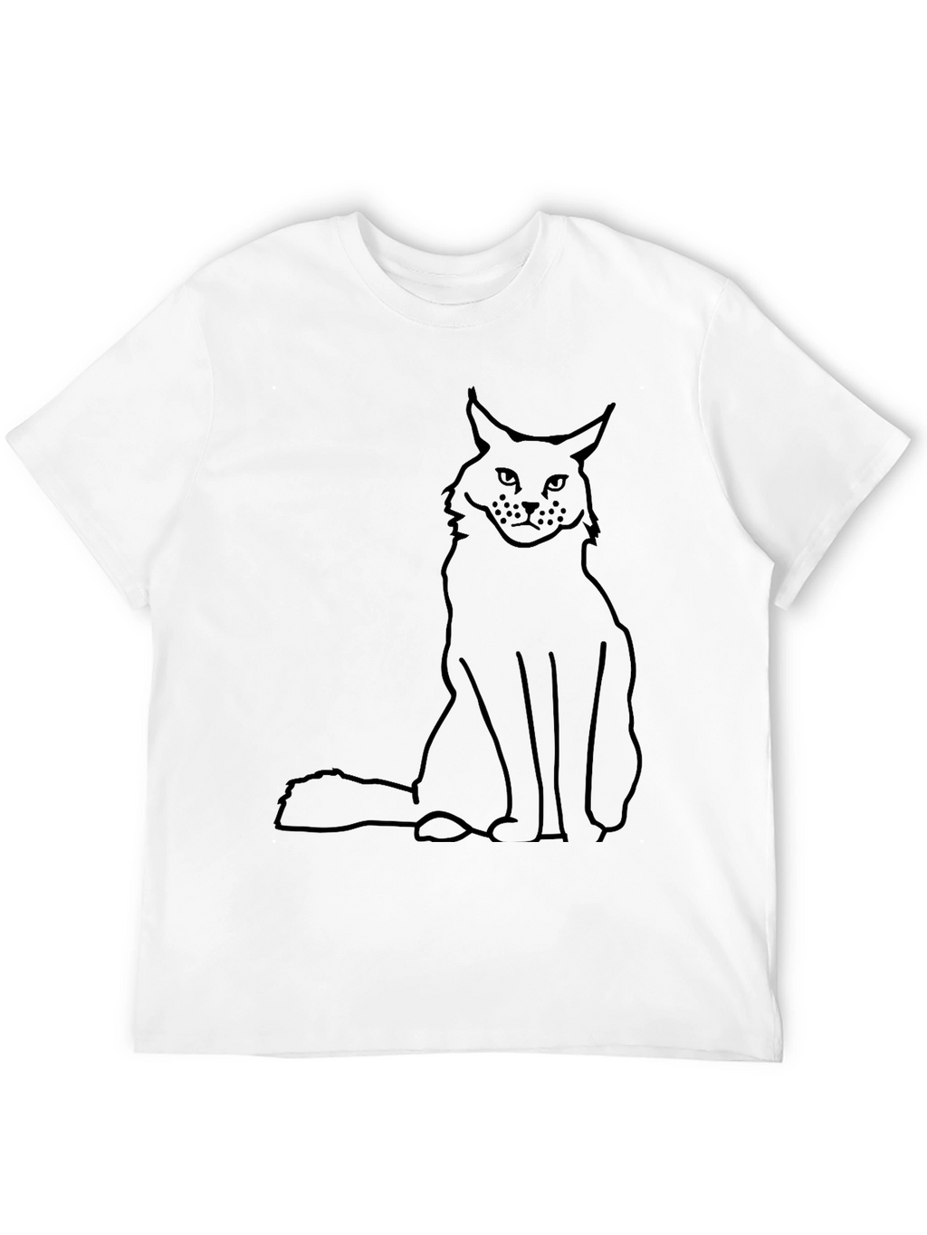 Black Cat Outline T-Shirt