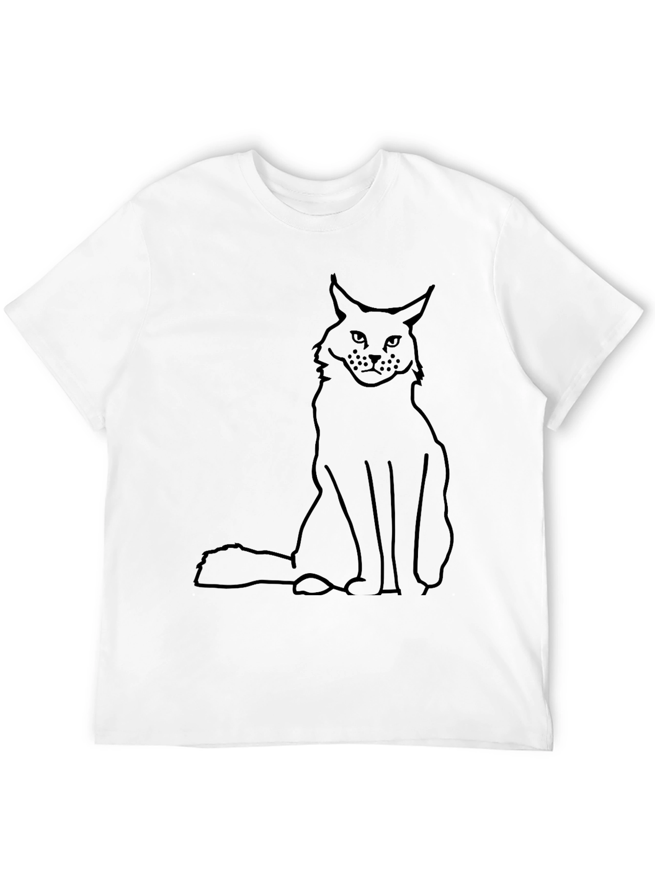 Black Cat Outline T-Shirt