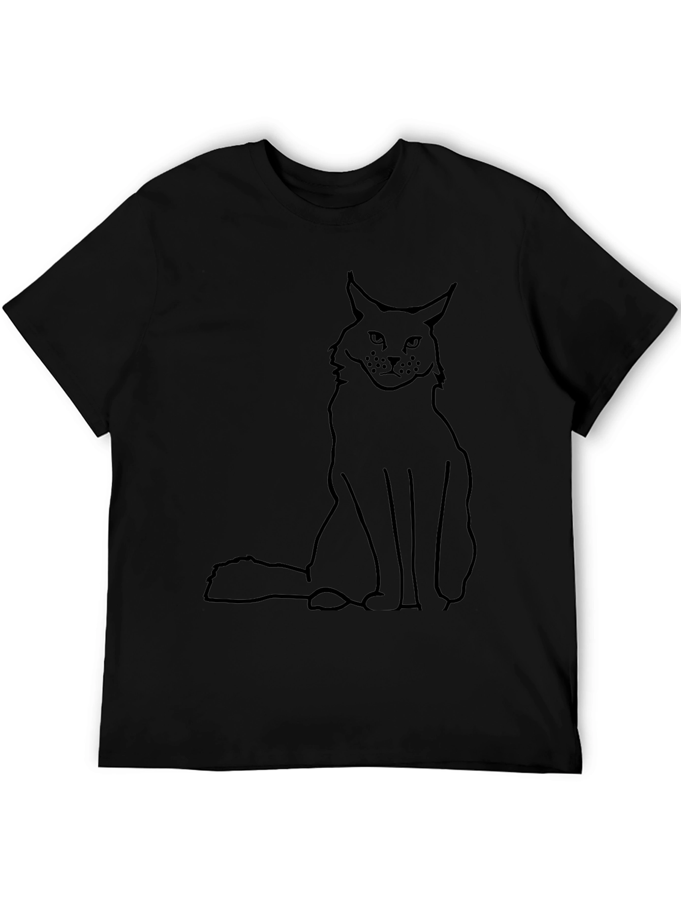 Black Cat Outline T-Shirt
