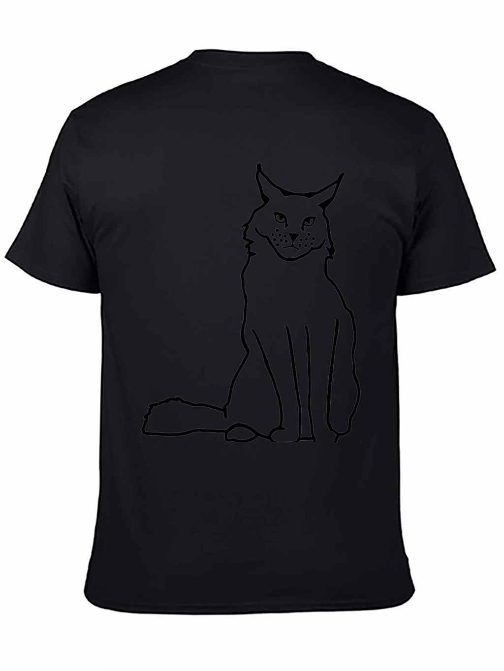 Black Cat Outline T-Shirt