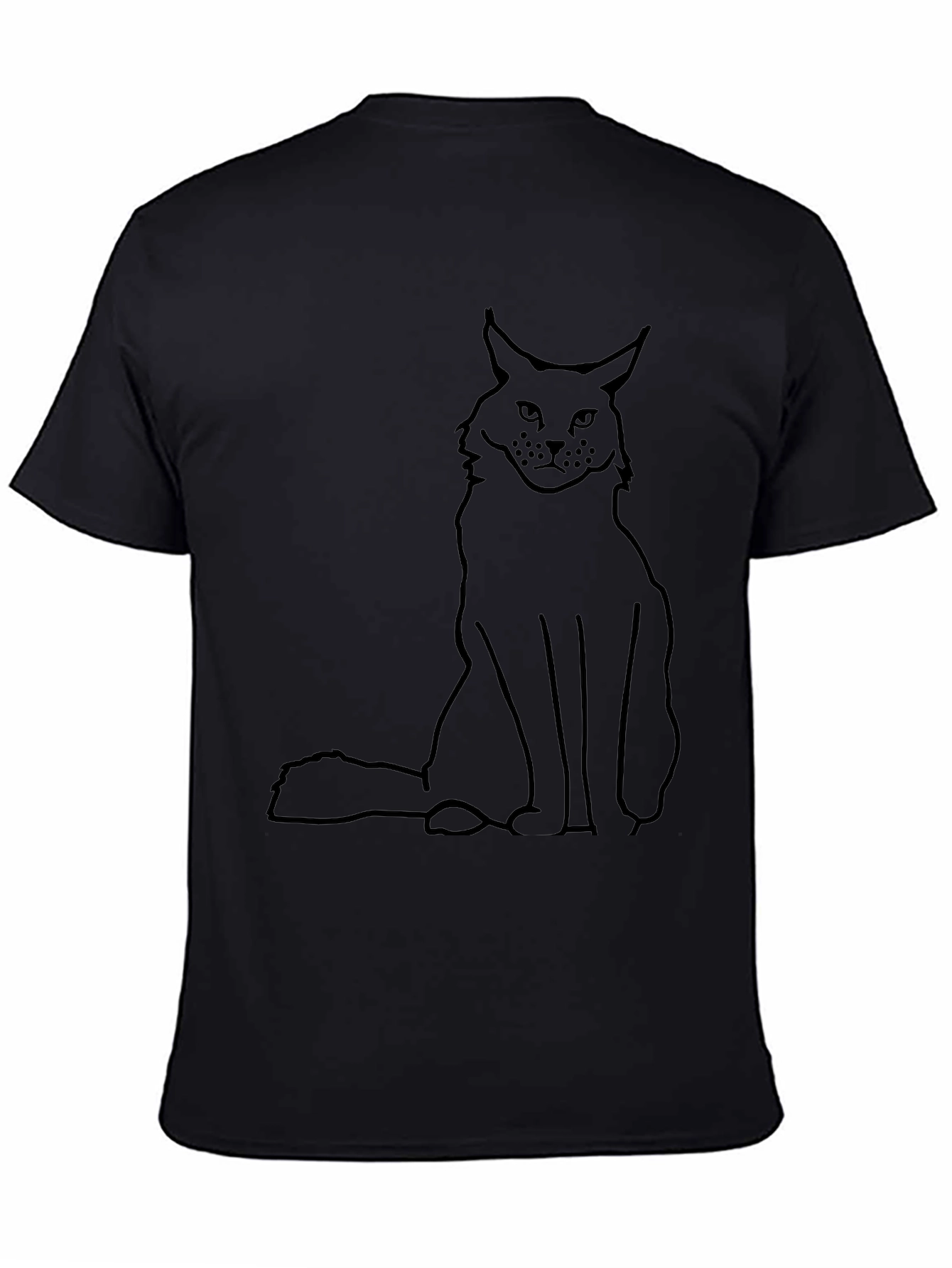Black Cat Outline T-Shirt