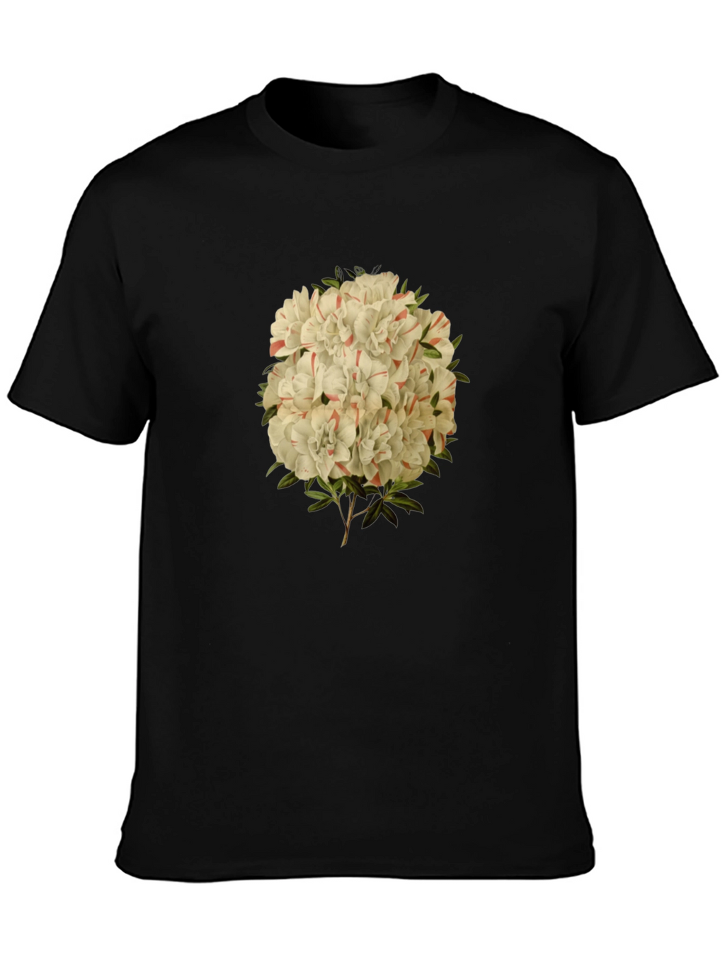 Floral Print Graphic Tee - Black Casual T-Shirt
