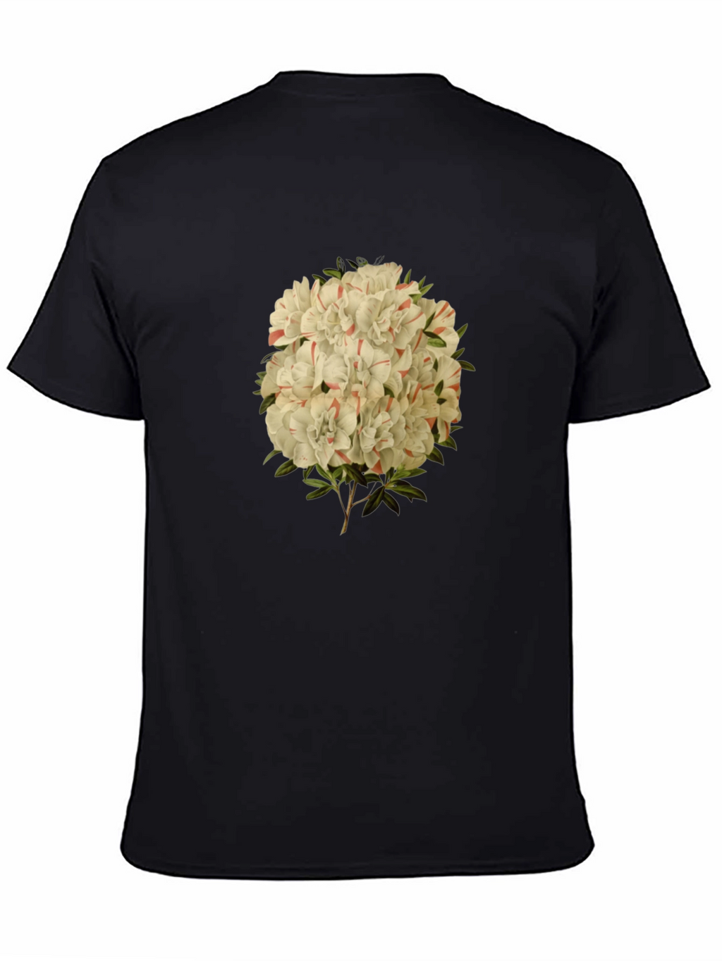 Floral Print Graphic Tee - Black Casual T-Shirt