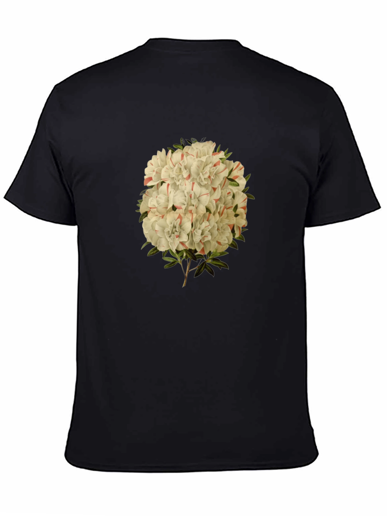 Floral Print Graphic Tee - Black Casual T-Shirt
