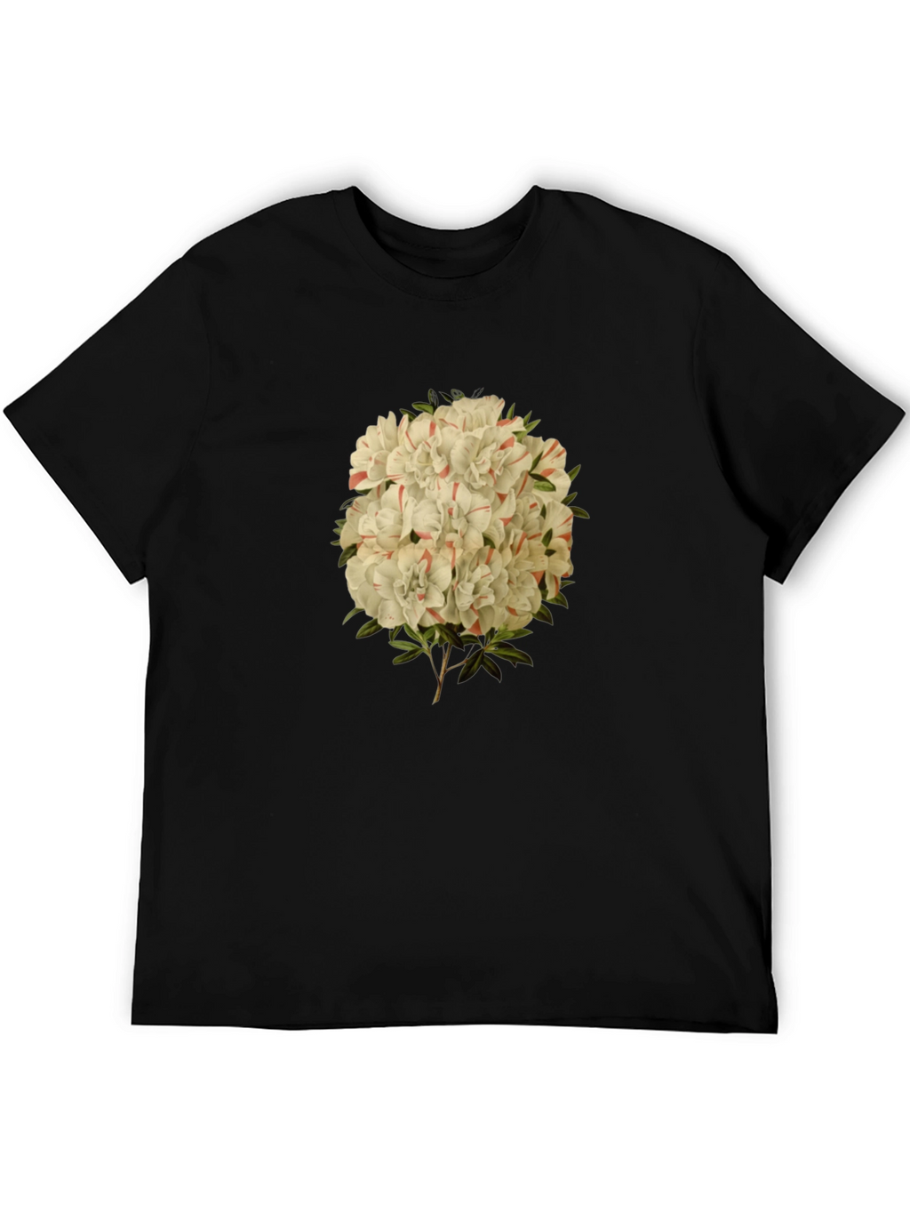 Floral Print Graphic Tee - Black Casual T-Shirt