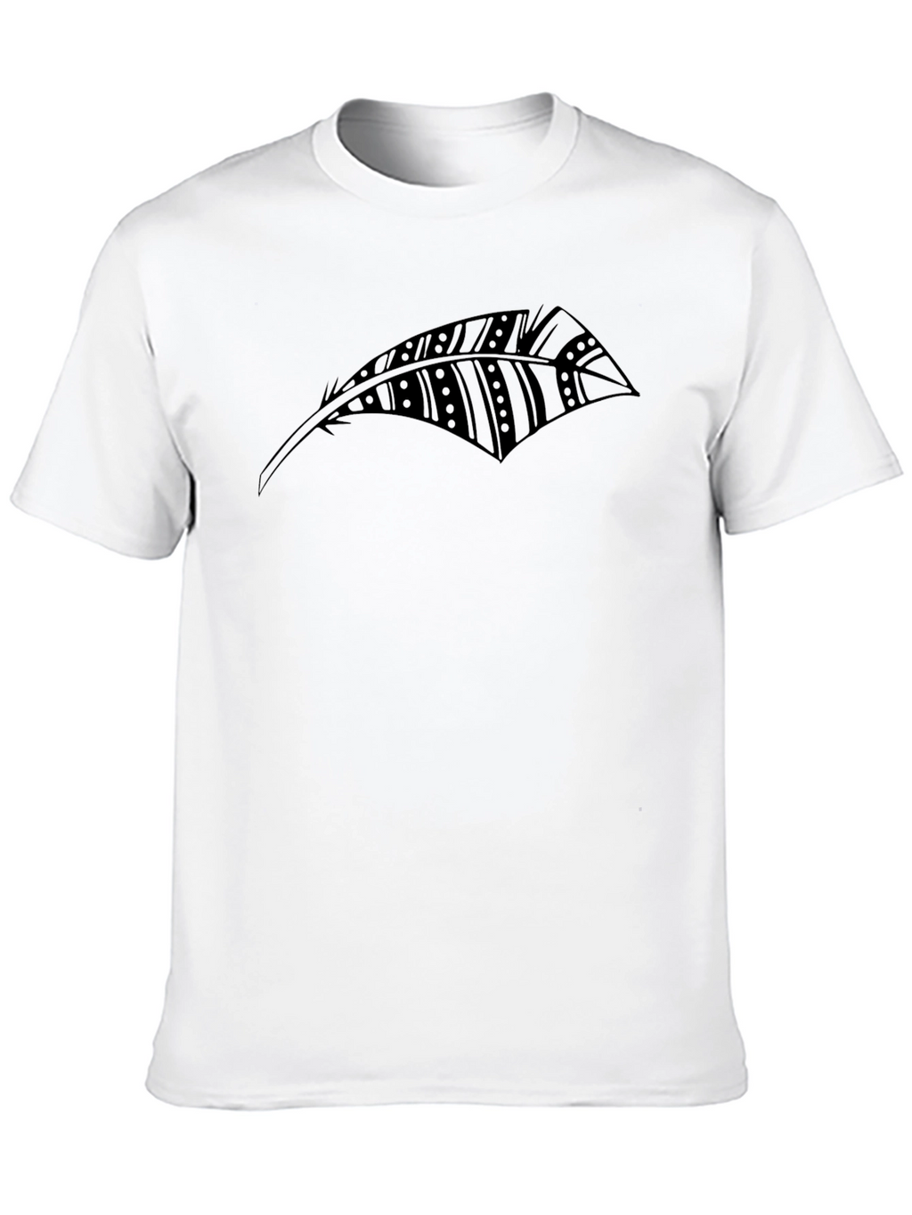 Black Feather Graphic T-Shirt - Stylish Casual Wear