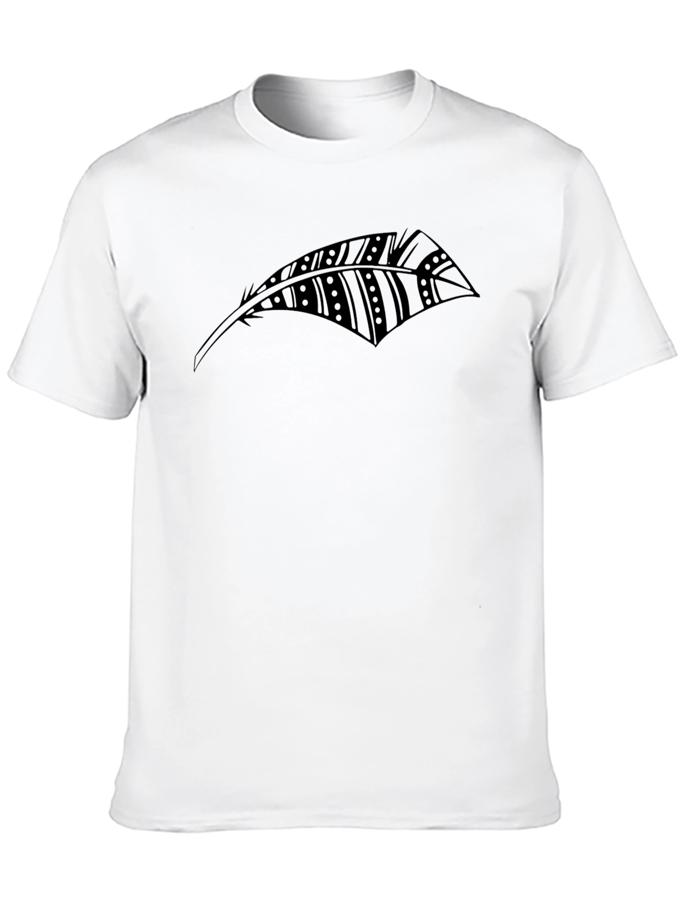 Black Feather Graphic T-Shirt - Stylish Casual Wear