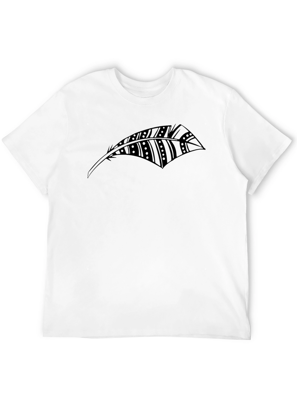 Black Feather Graphic T-Shirt - Stylish Casual Wear