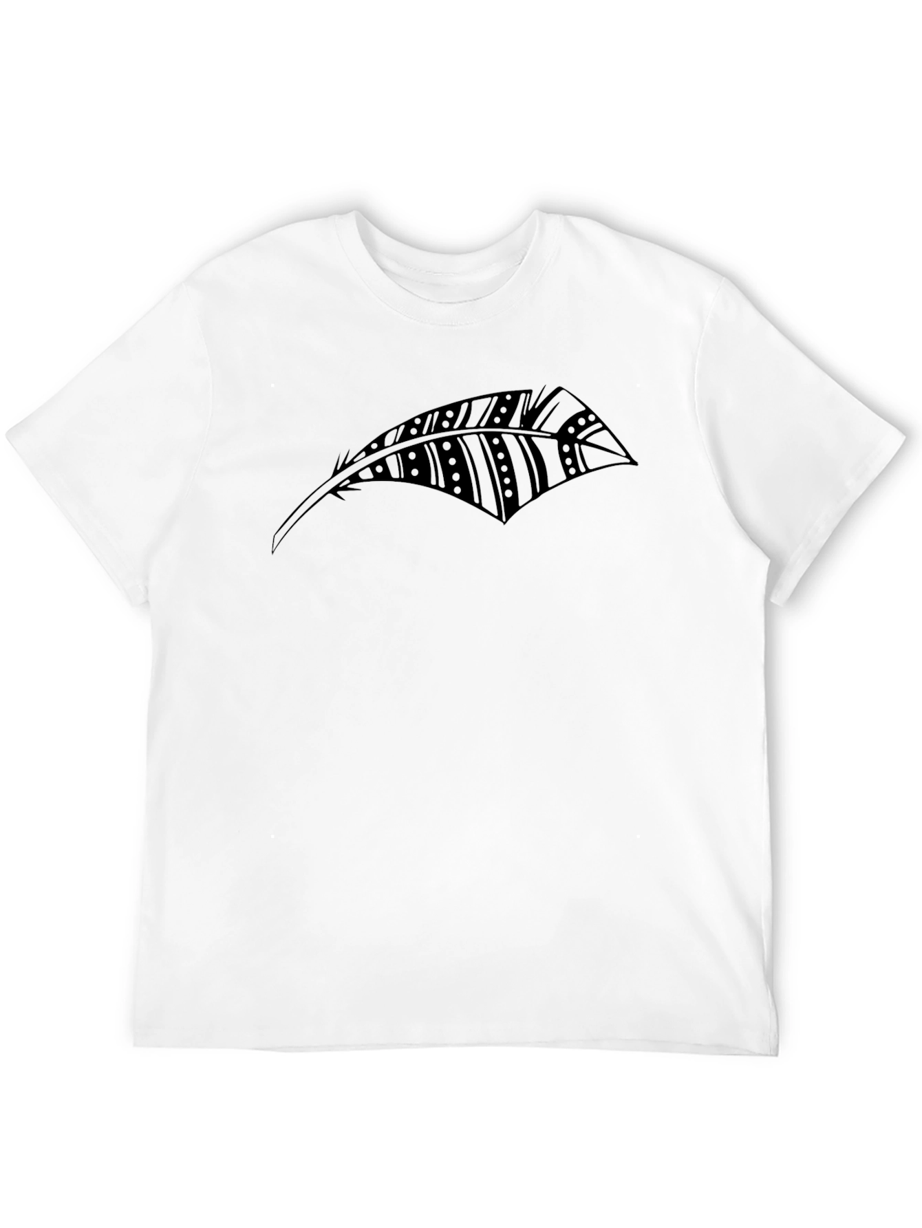 Black Feather Graphic T-Shirt - Stylish Casual Wear