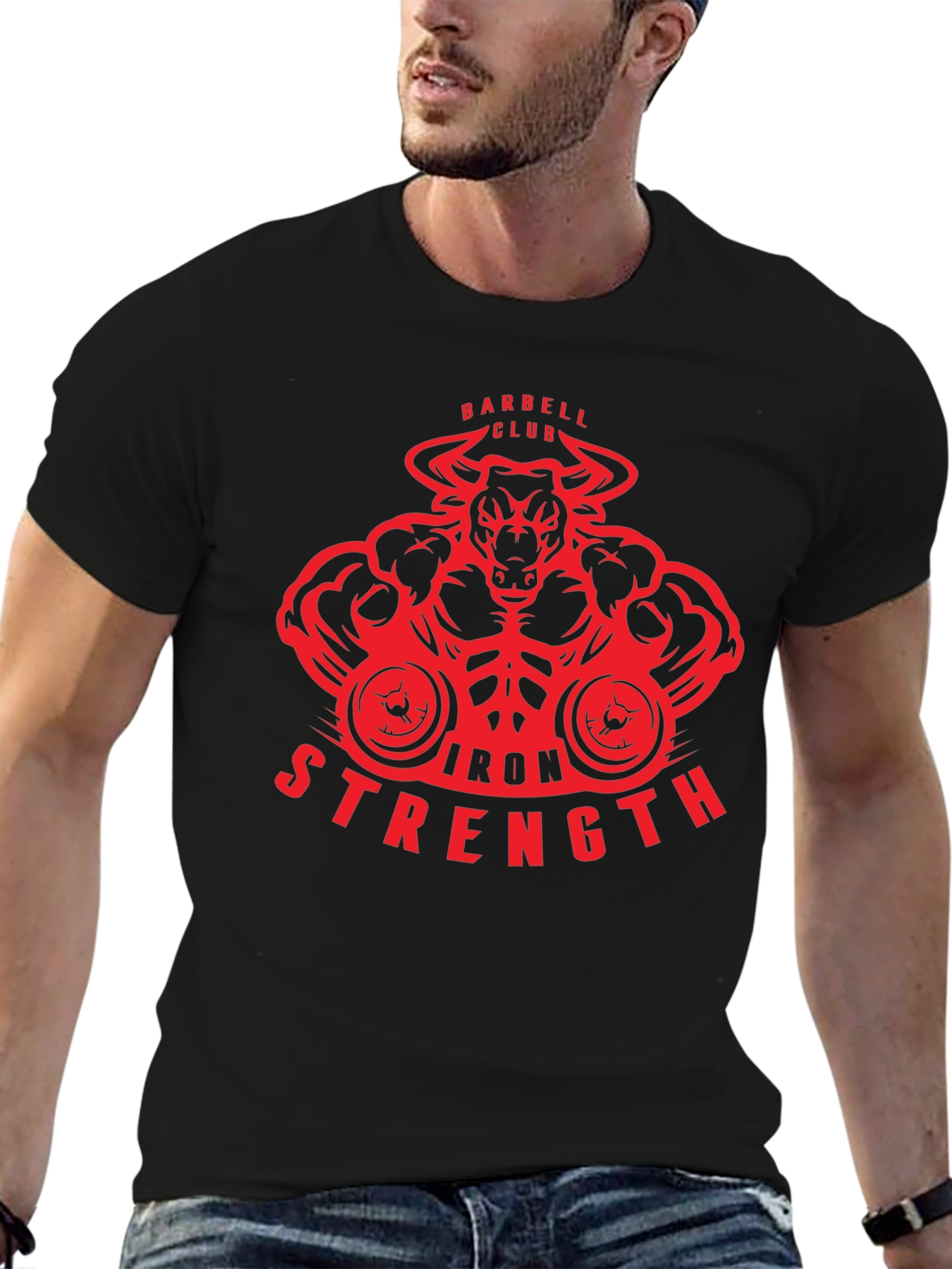 Iron Strength Barbell Club Bull T-Shirt