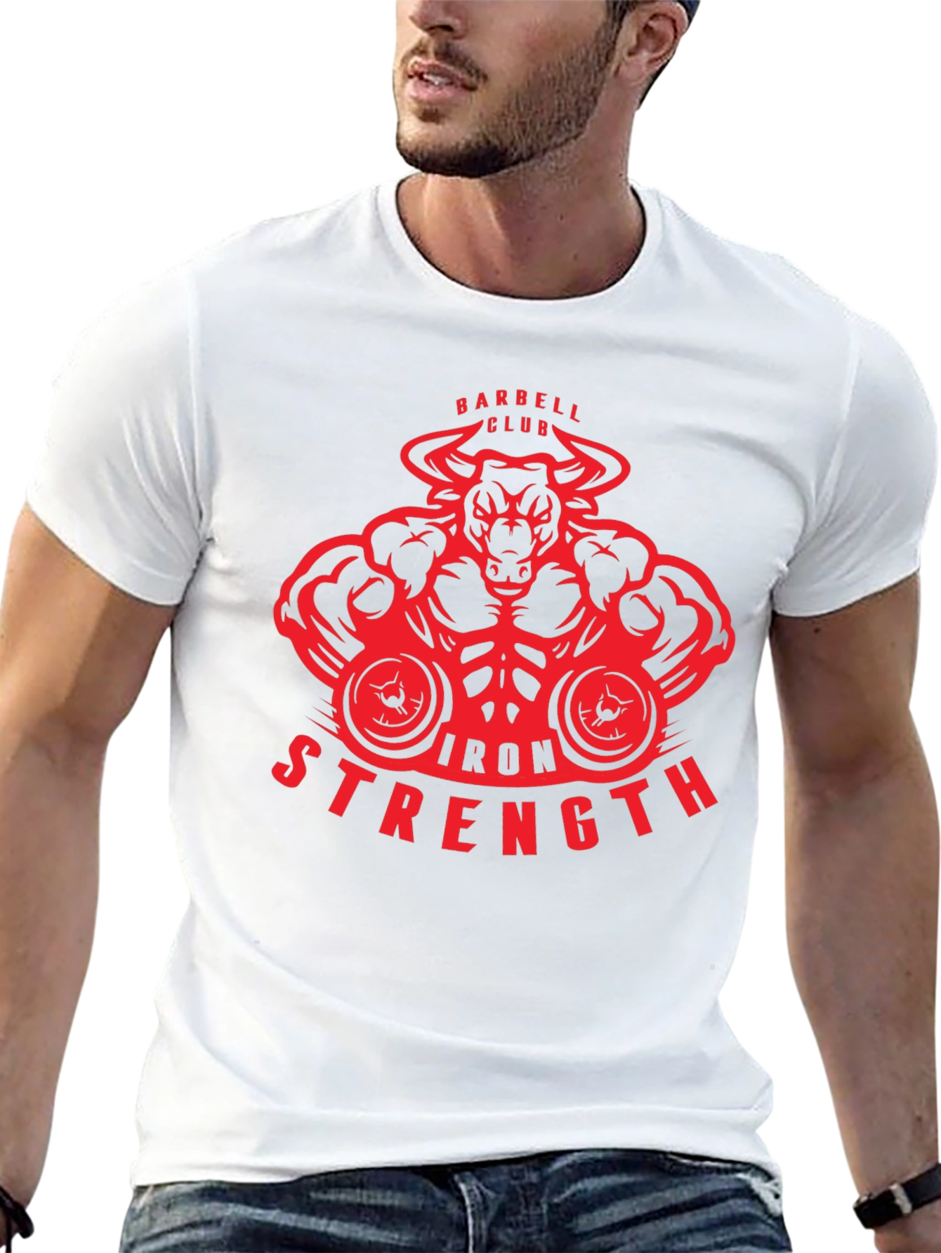 Iron Strength Barbell Club Bull T-Shirt