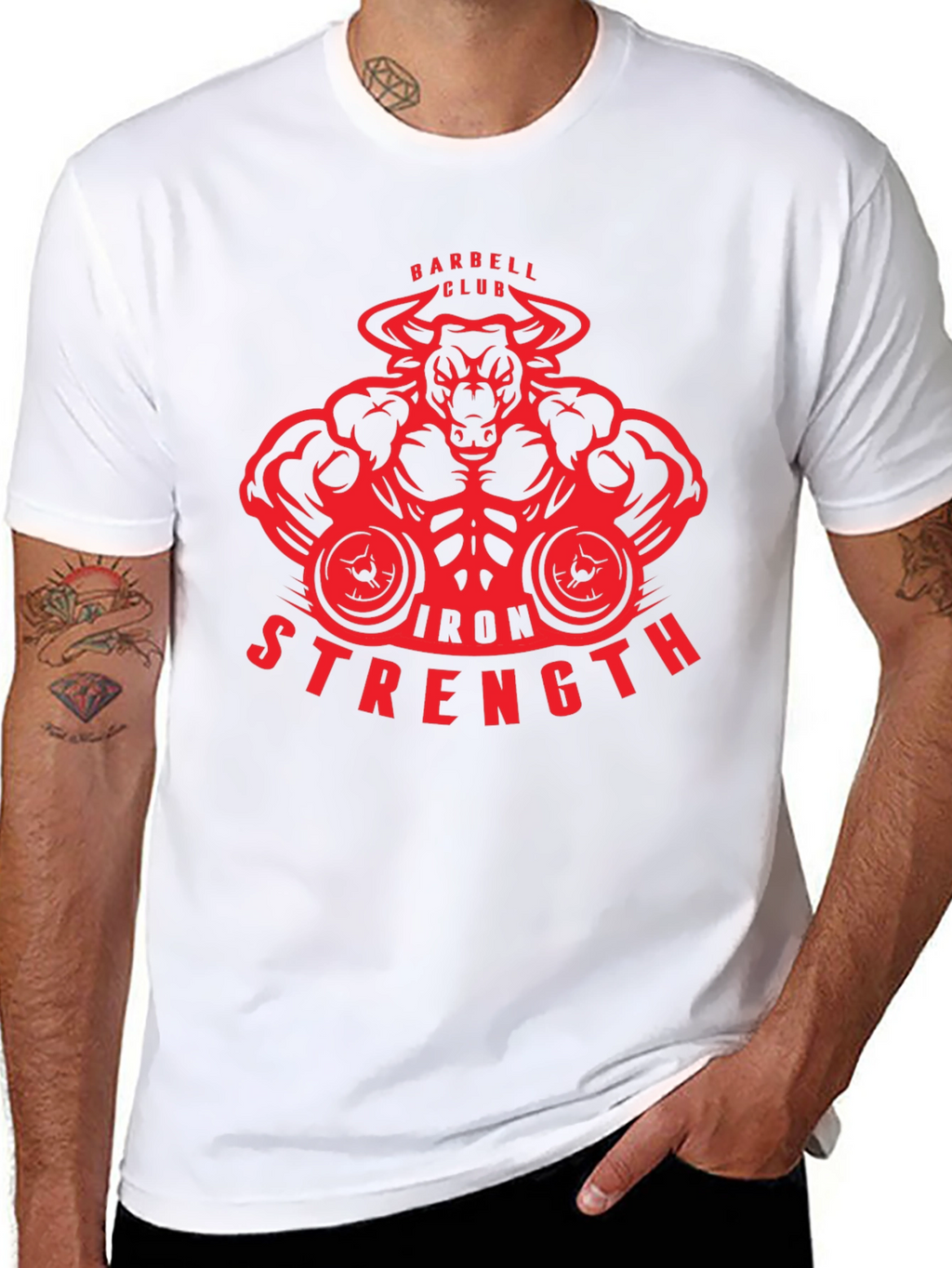 Iron Strength Barbell Club Bull T-Shirt