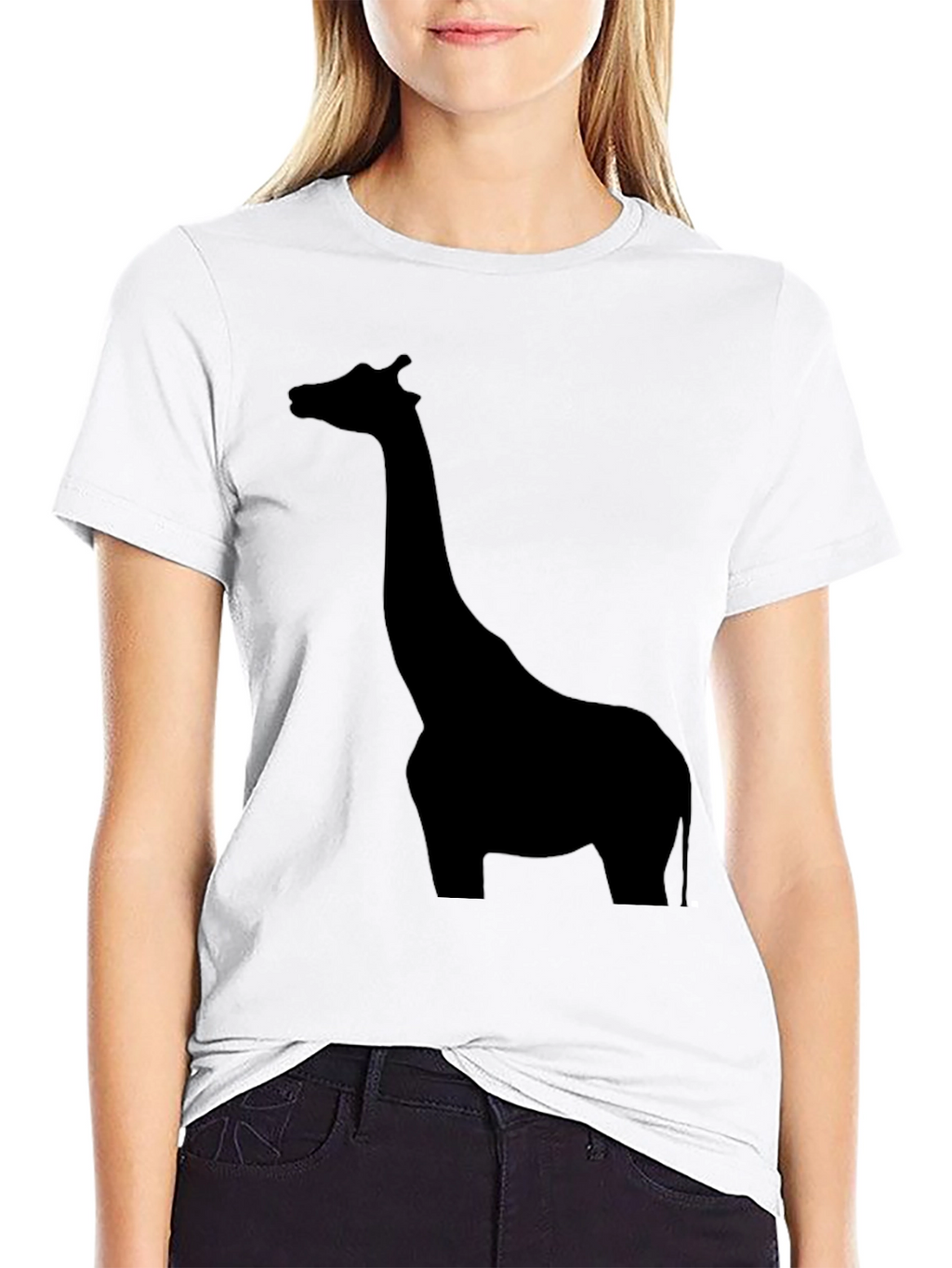 Giraffe Silhouette Black T-Shirt for Men