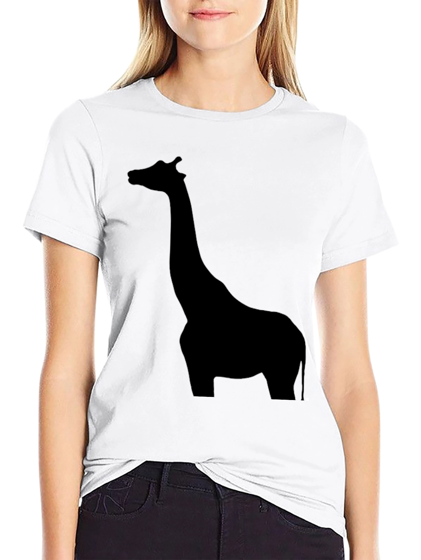 Giraffe Silhouette Black T-Shirt for Men