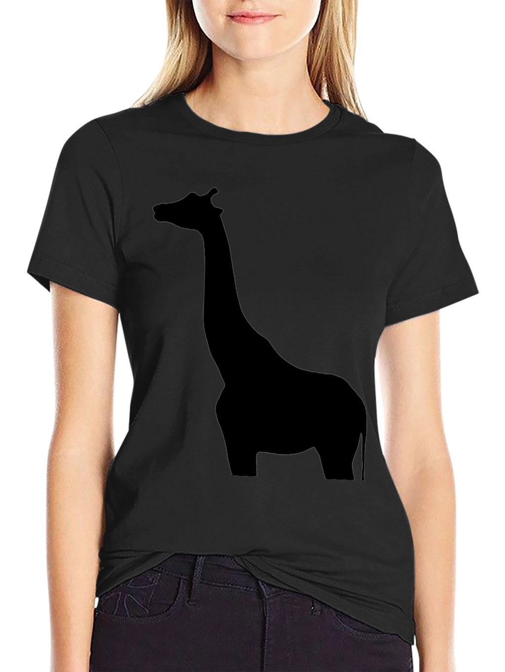 Giraffe Silhouette Black T-Shirt for Men