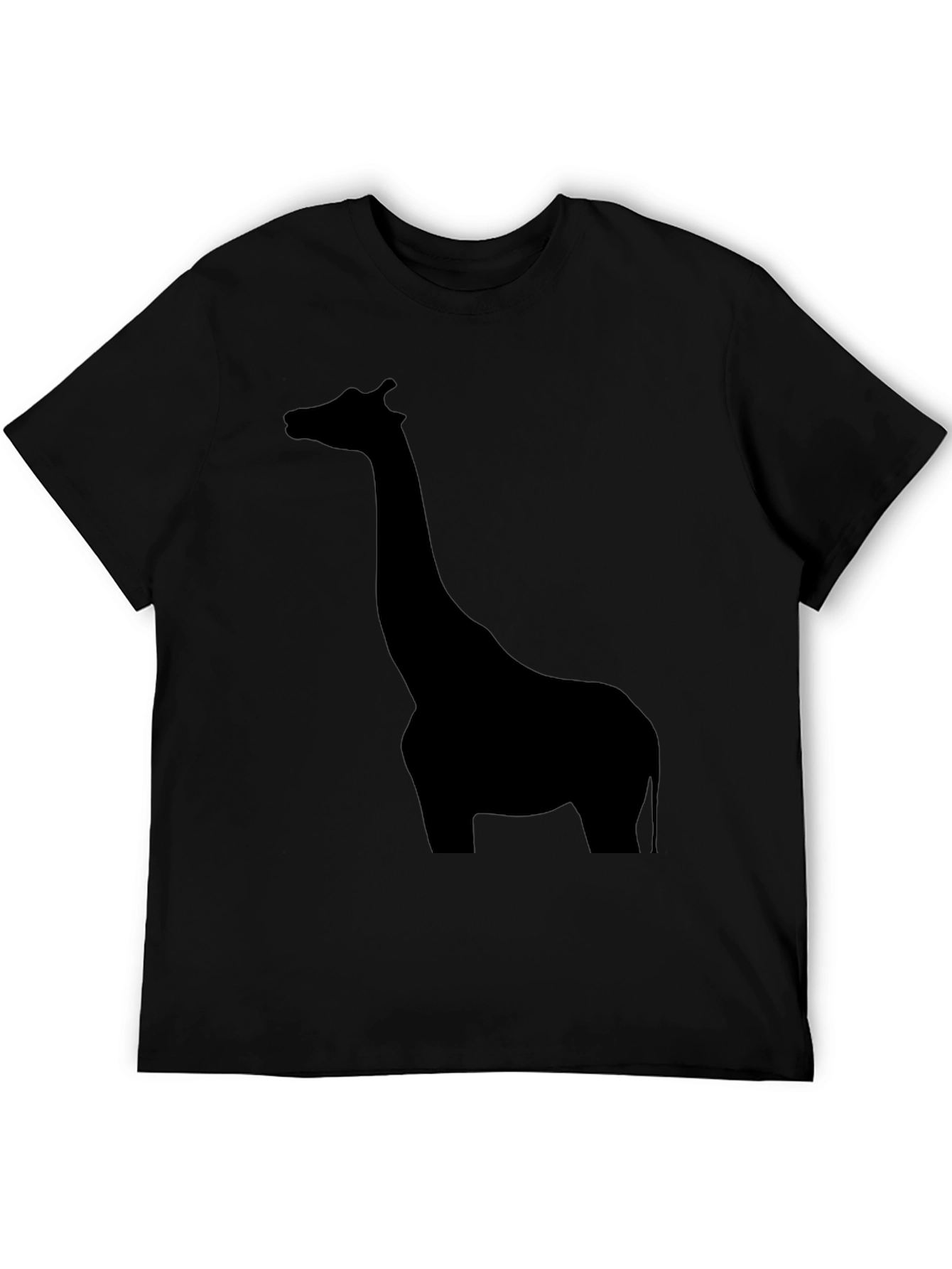 Giraffe Silhouette Black T-Shirt for Men