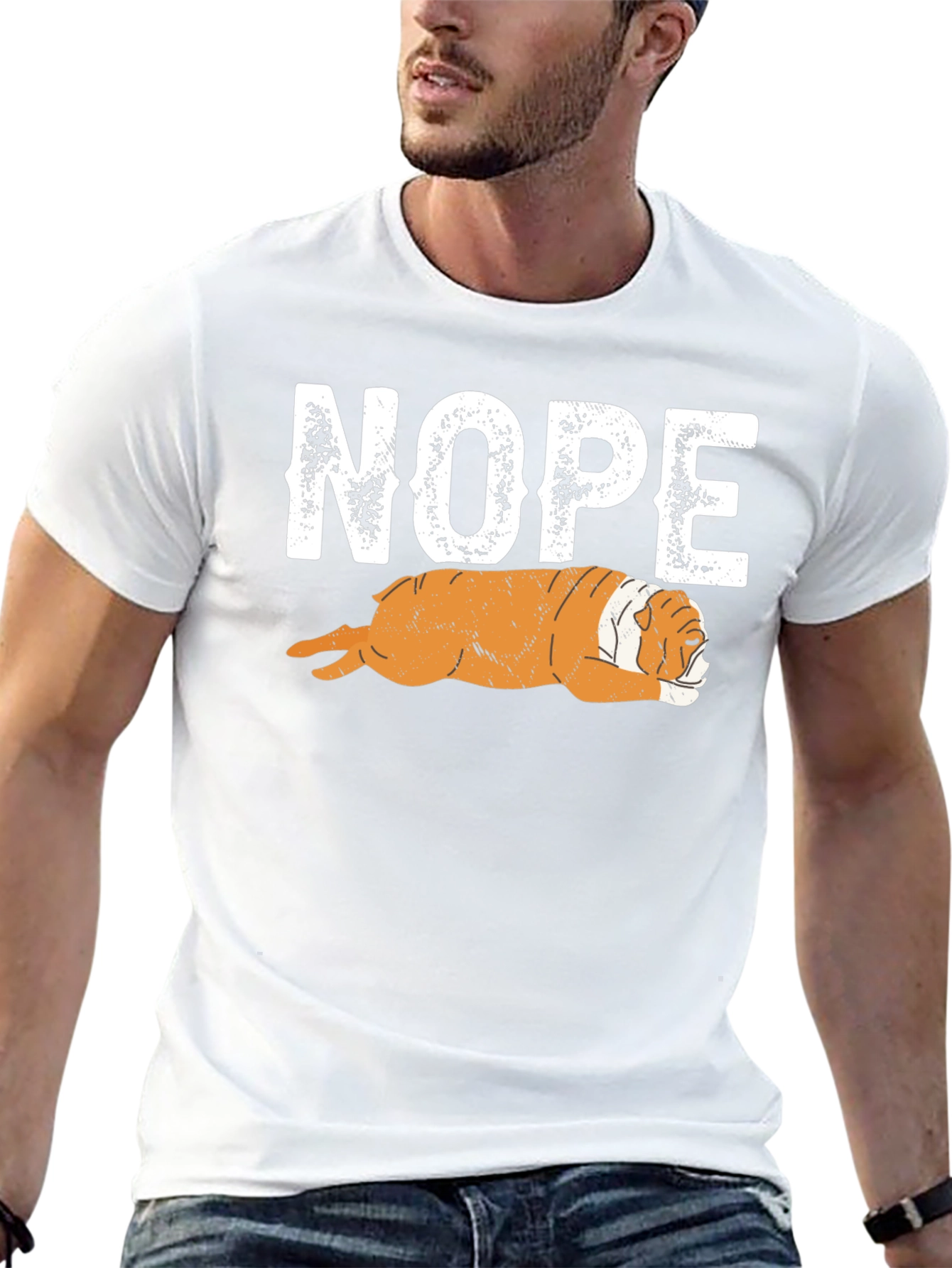 Nope Bulldog Graphic T-Shirt - Relaxed Fit