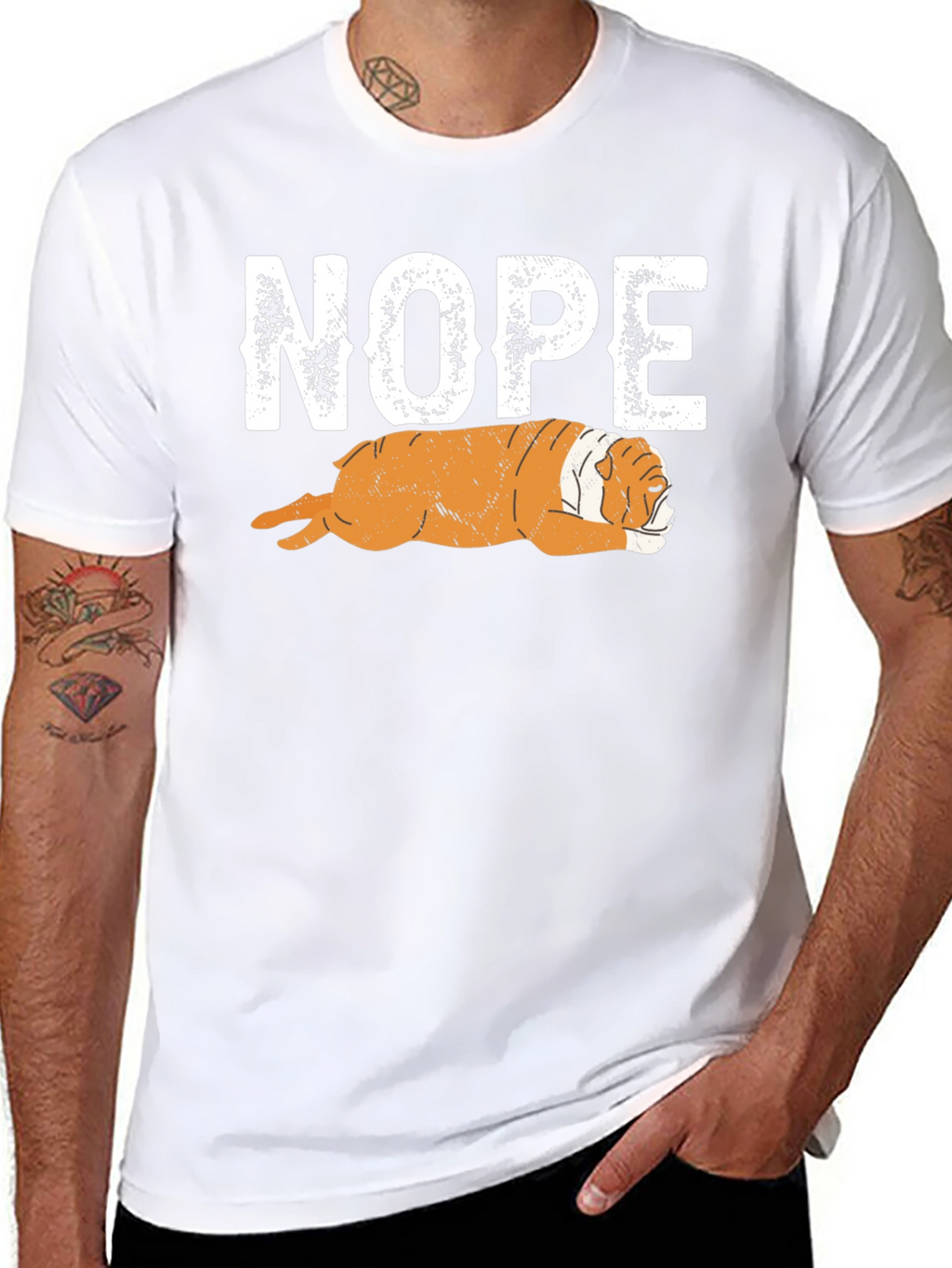 Nope Bulldog Graphic T-Shirt - Relaxed Fit