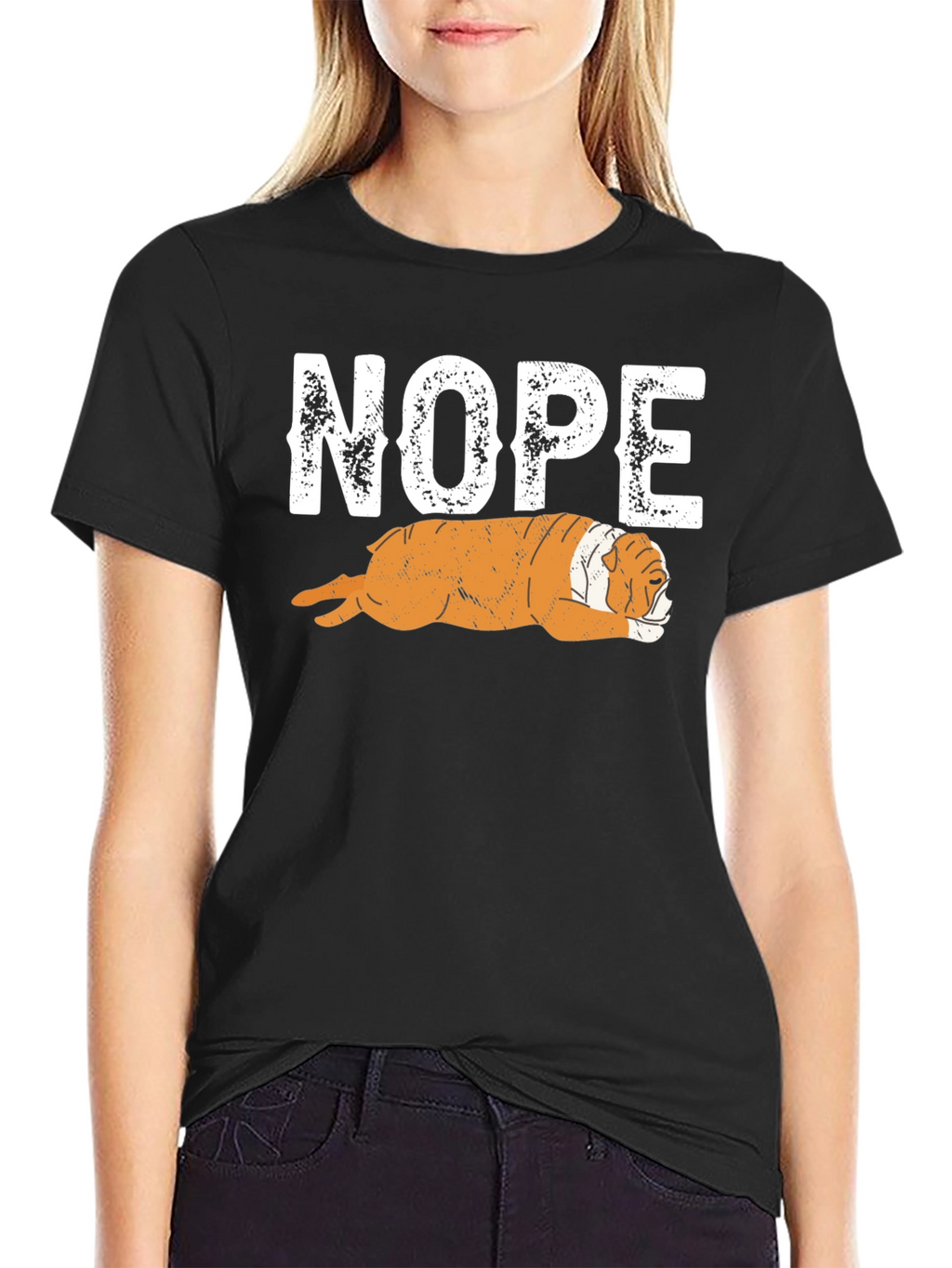 Nope Bulldog Graphic T-Shirt - Relaxed Fit