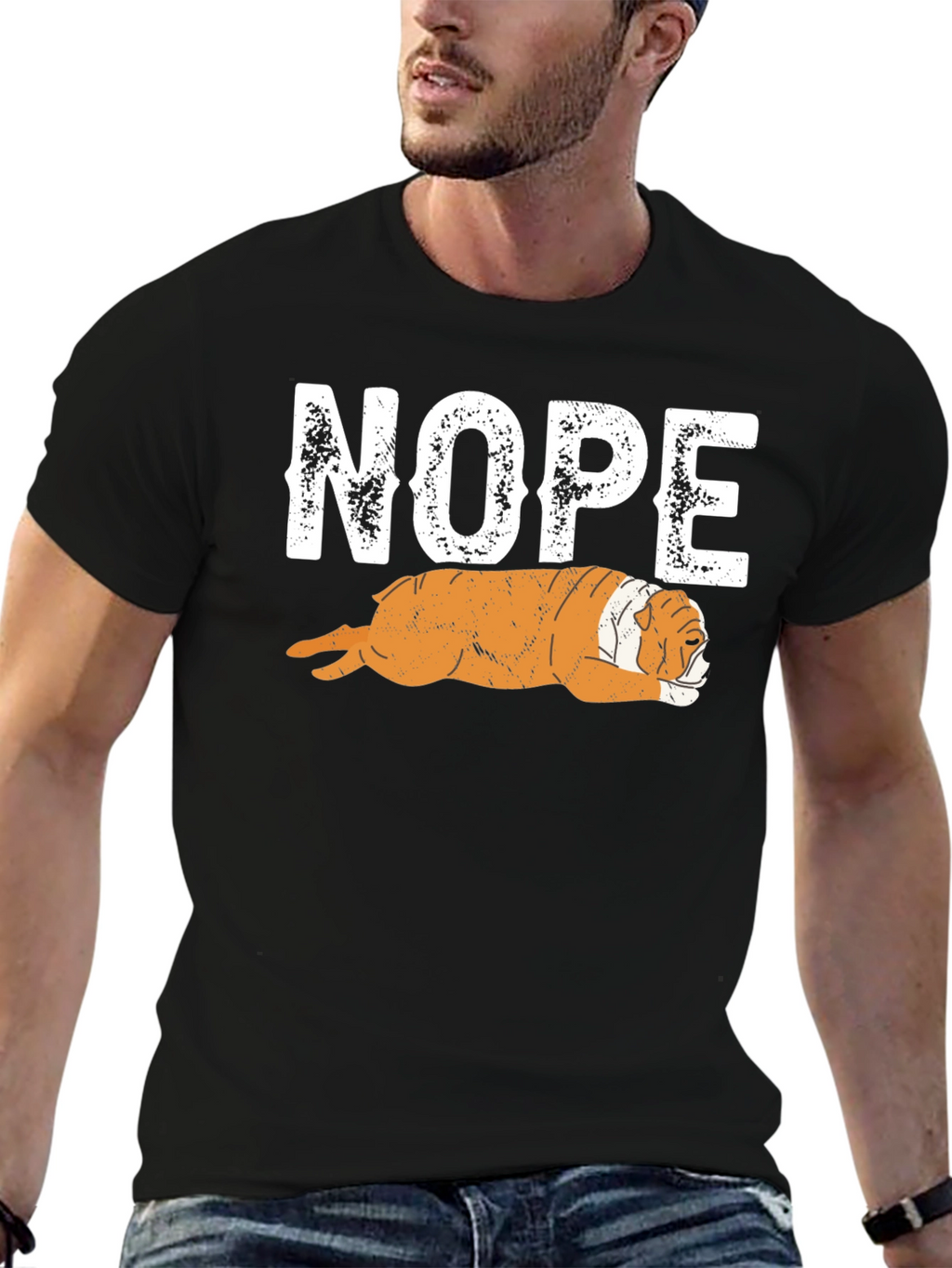 Nope Bulldog Graphic T-Shirt - Relaxed Fit