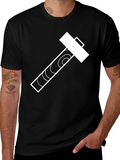 Hammer Graphic Tee - Black Cotton Blend Casual Shirt