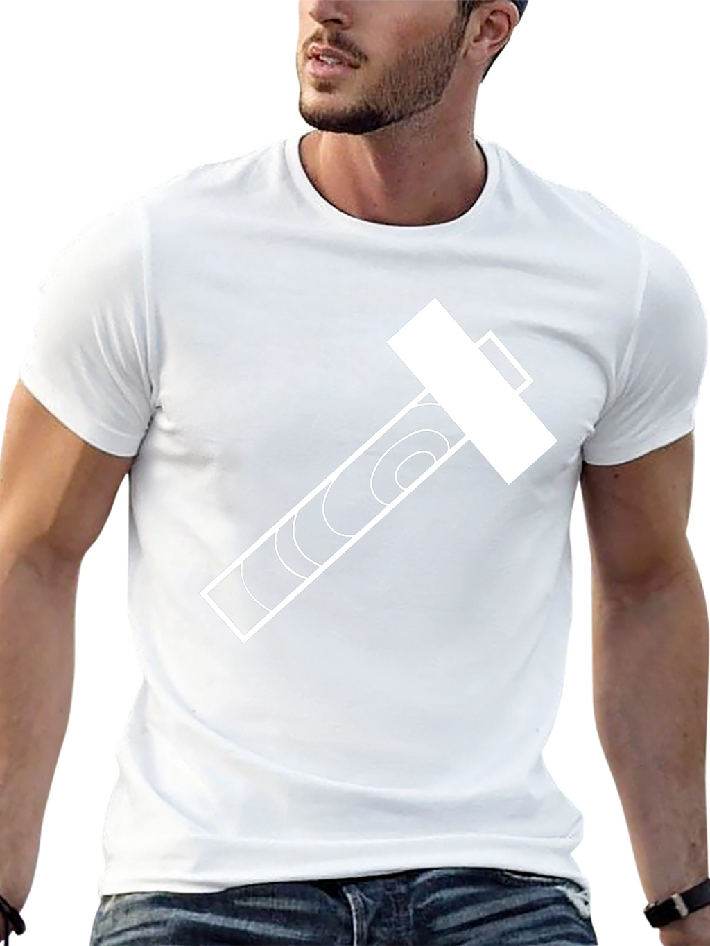 Hammer Graphic Tee - Black Cotton Blend Casual Shirt