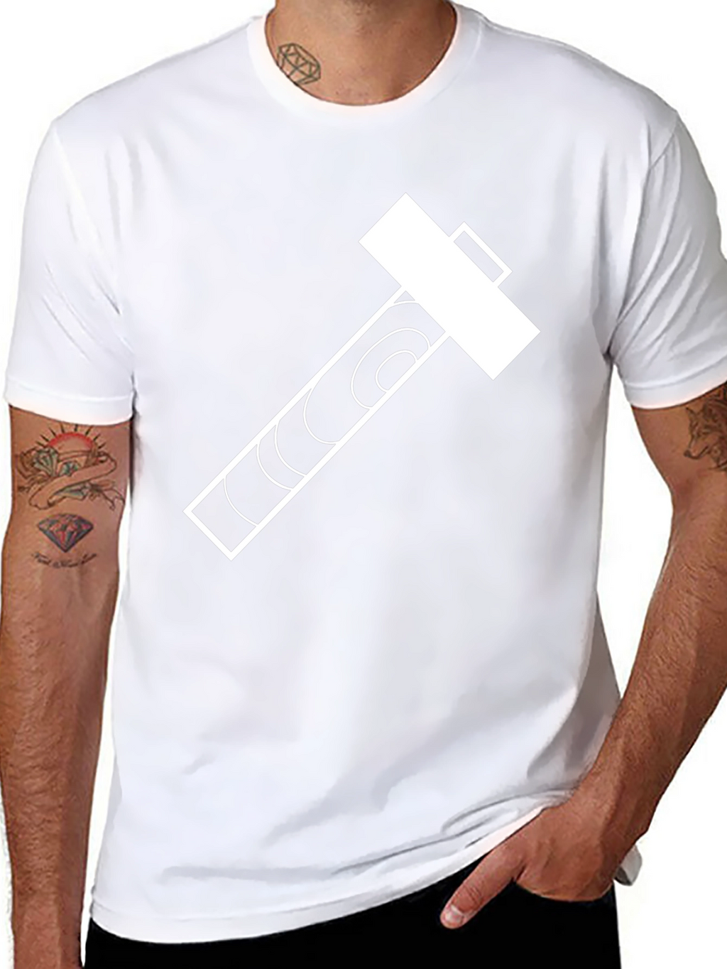 Hammer Graphic Tee - Black Cotton Blend Casual Shirt