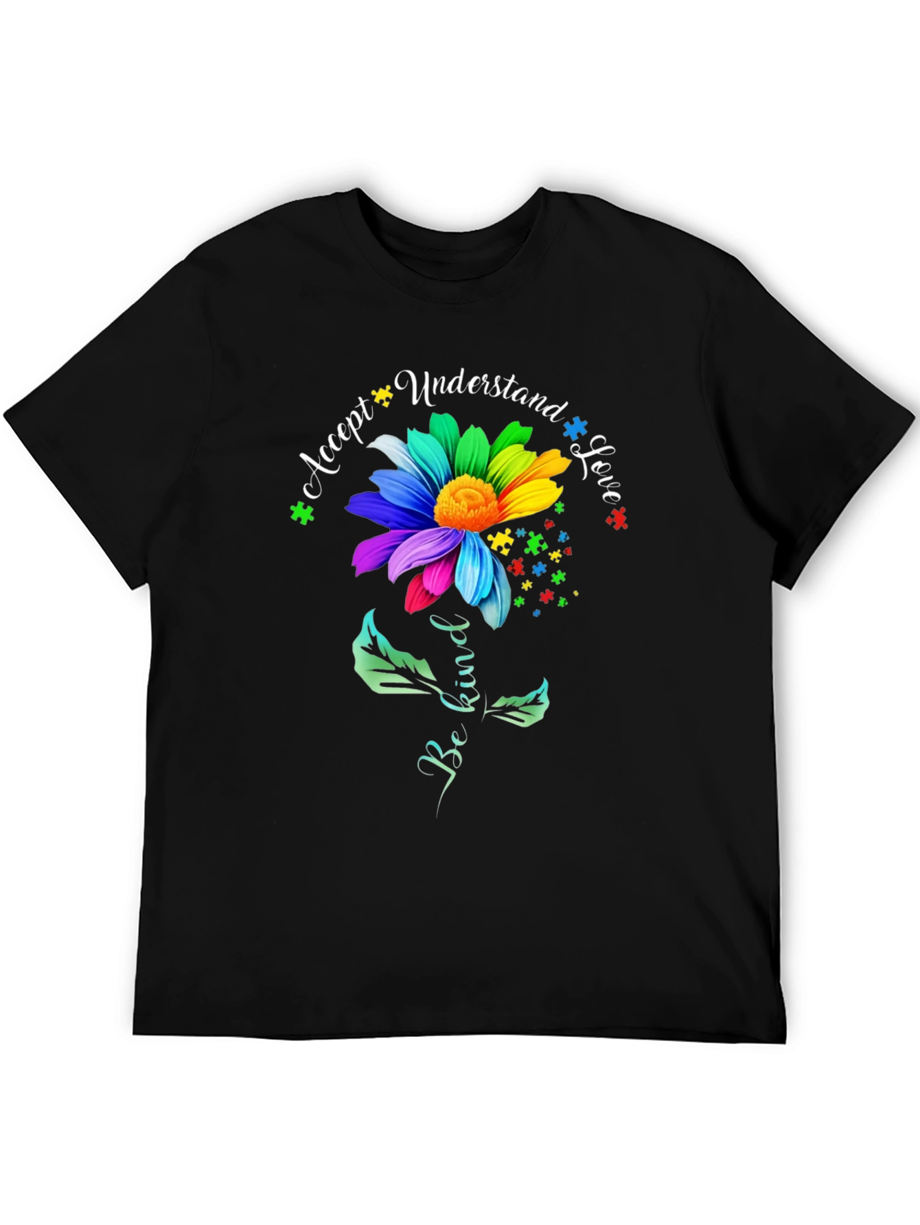Autism Awareness Flower Graphic T-Shirt